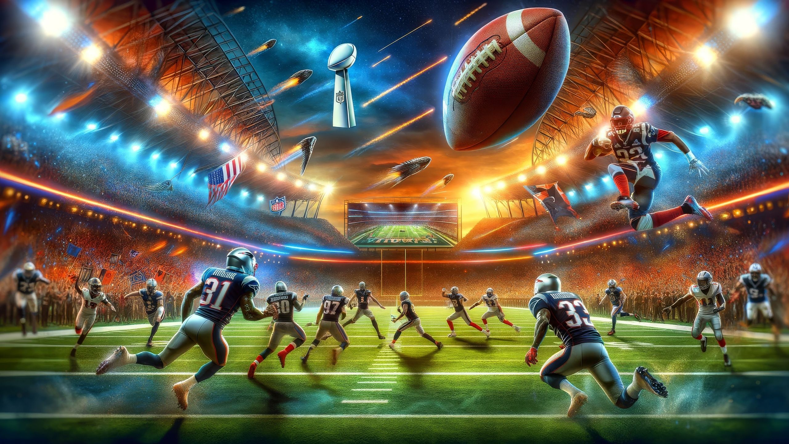 2560x1440 NFL Wallpaper 4K, Super Bowl, Soccer field, Stadium