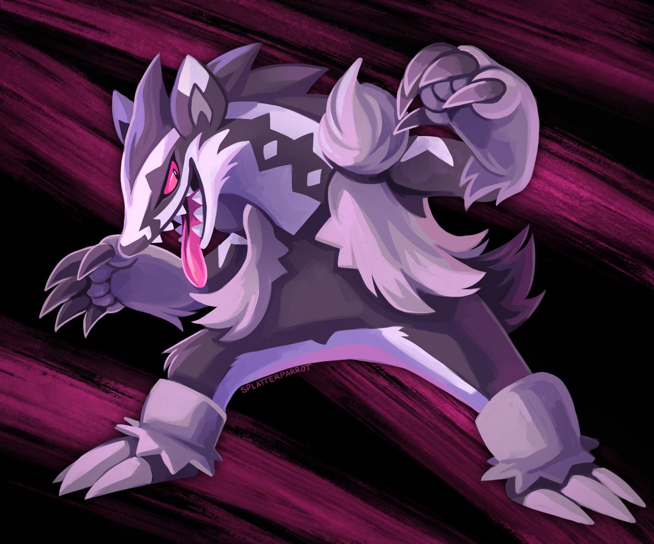 1280x1065 Obstagoon fanart! I'm in LOVE with Galar forms of the Zigzagoon line!