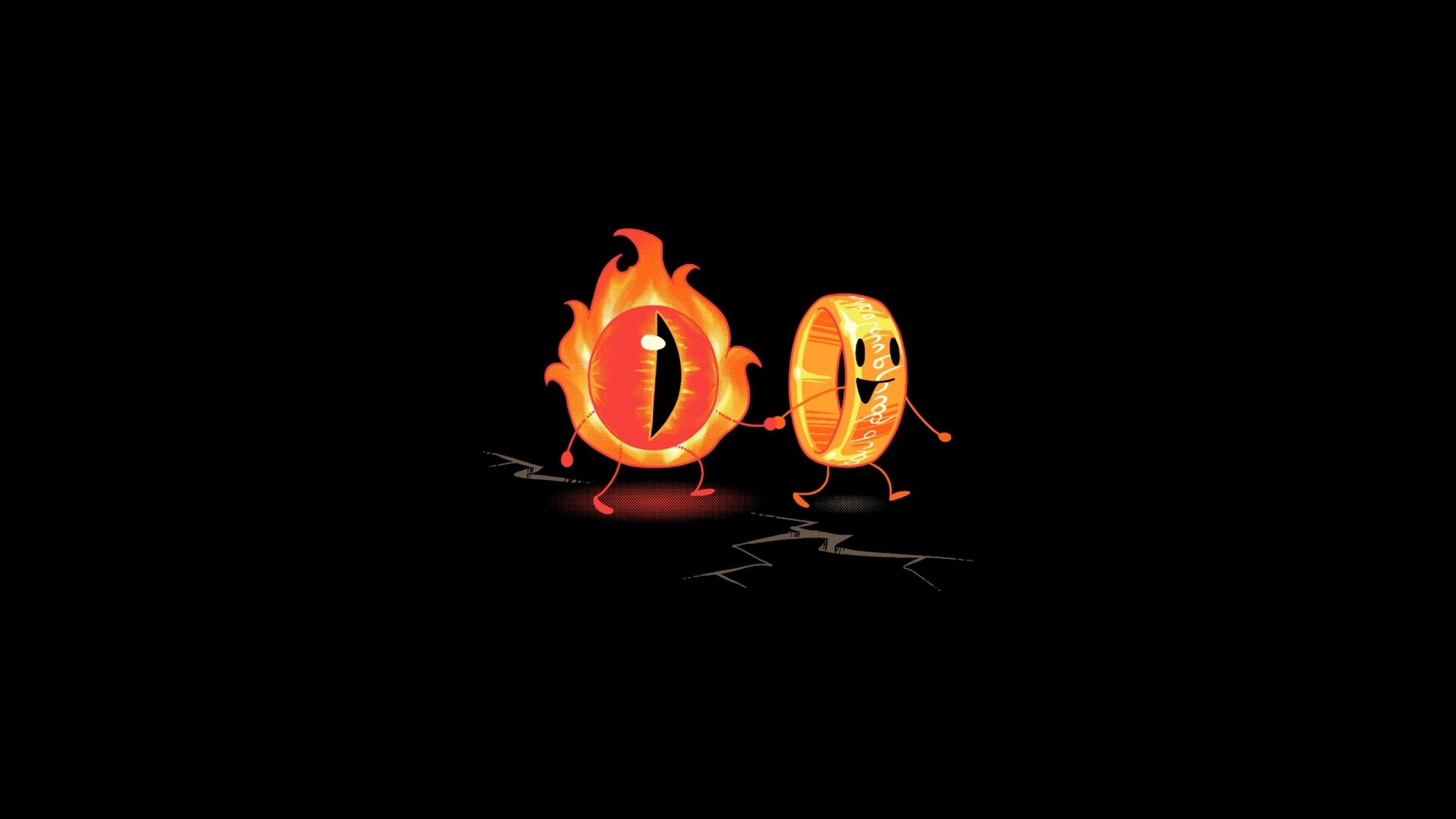 2560x1440 The Lord Of The Rings, Sauron, The One Ring, Simple Background, Humor Wallpaper HD / Desktop and Mobile Background