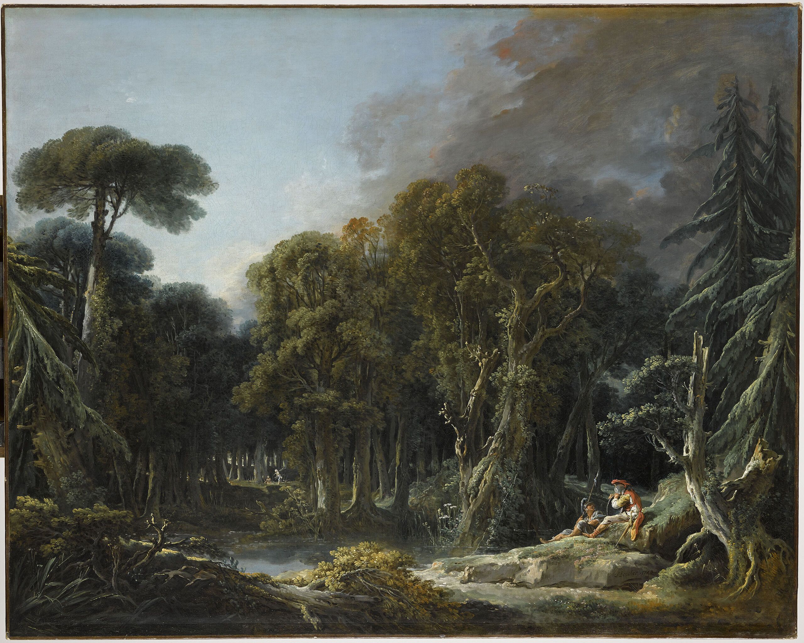 2560x2048 Boucher, Landscape with a Water Mill. French Paintings and Pastels, 1600–1945