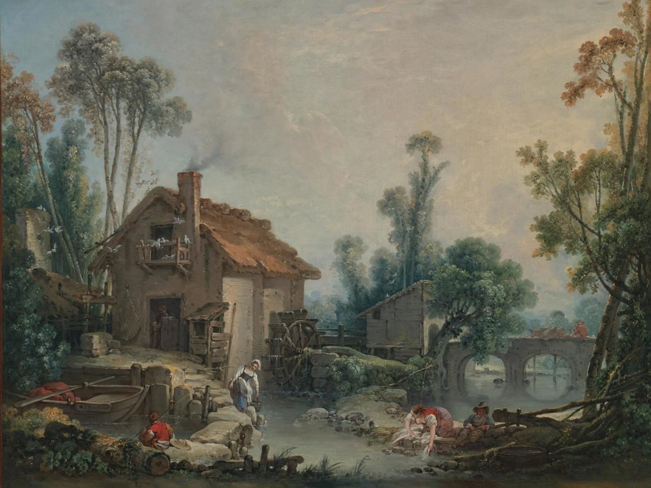 1280x960 François Boucher. Landscape with a Watermill. NG6374. National Gallery, London