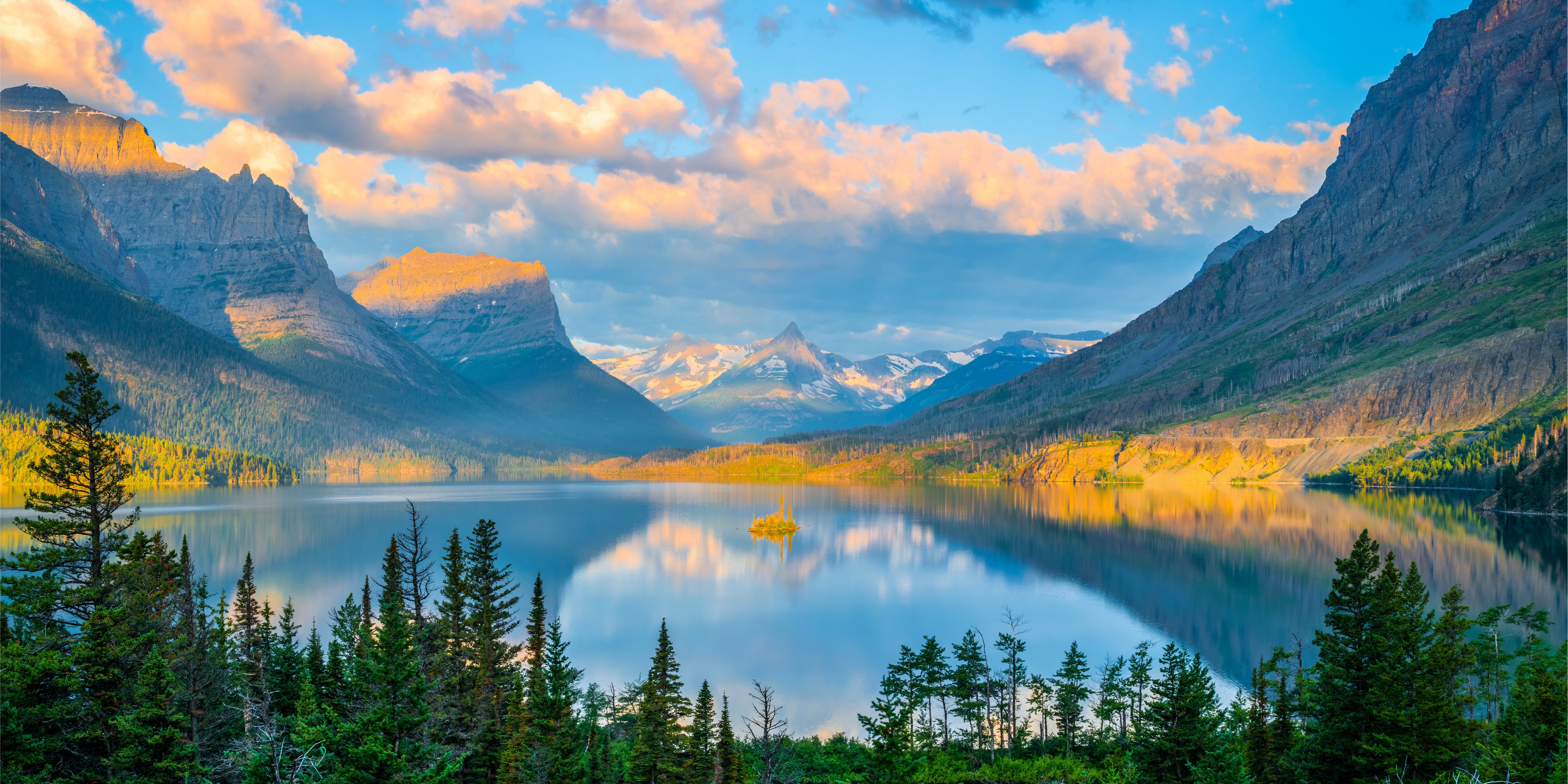 6144x3072 USA Lake Serenity: Stunning 4K Ultra HD Nature Wallpaperx3072
