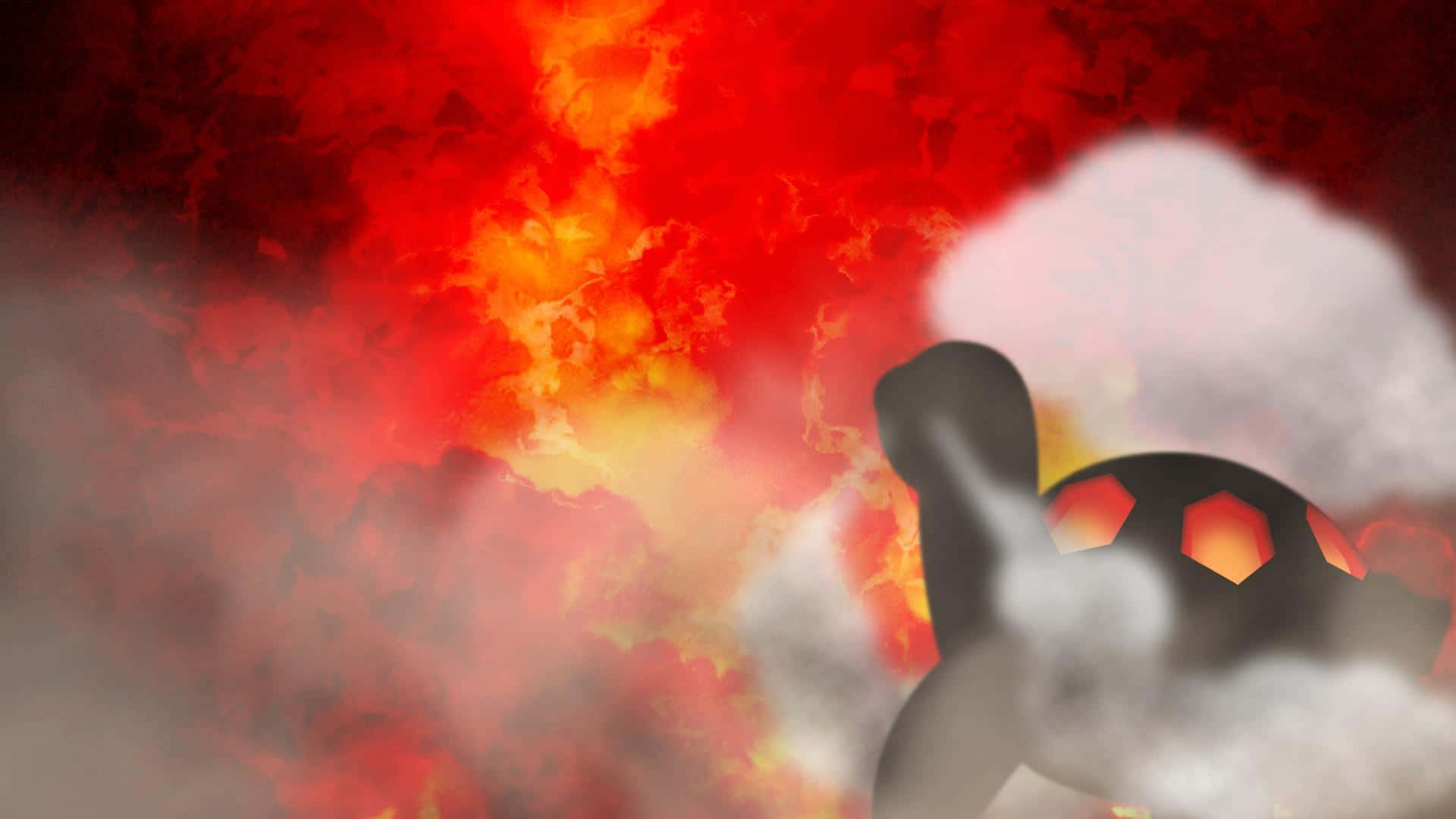 1920x1080 Download Torkoal Silhouette With Fire Wallpaper