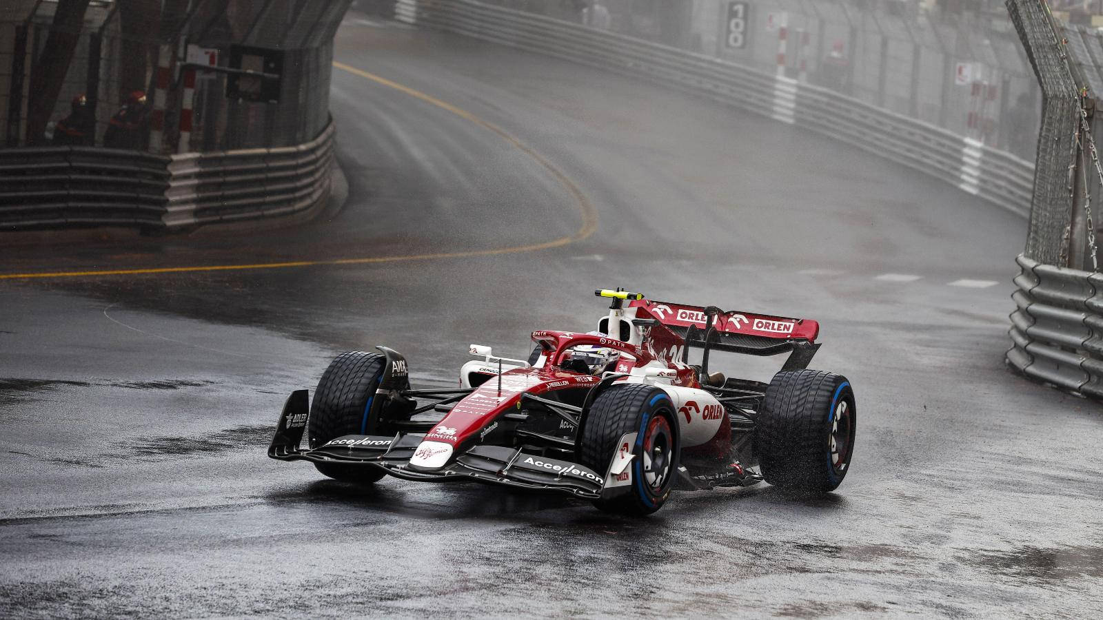 1600x900 Download Guanyu Zhou Wet Monaco Grand Prix. Wallpaper