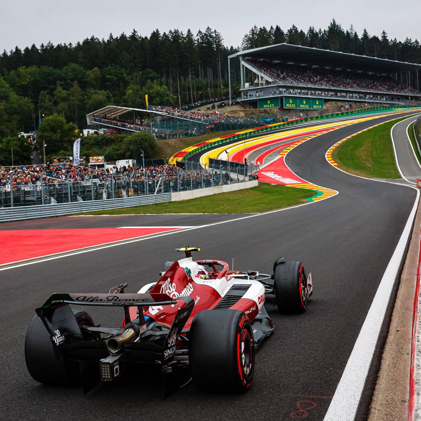 1440x1440 Download Guanyu Zhou In Belgian Grand Prix Wallpaper