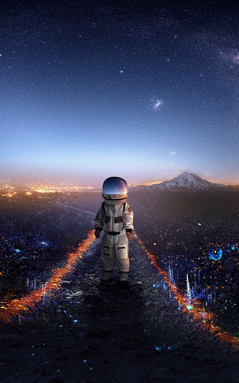 800x1280 Download Wallpaper 800x1280 Astronaut, Art, Space, Stars, Galaxy Samsung Galaxy Note Gt N Meizu Mx2 HD Background