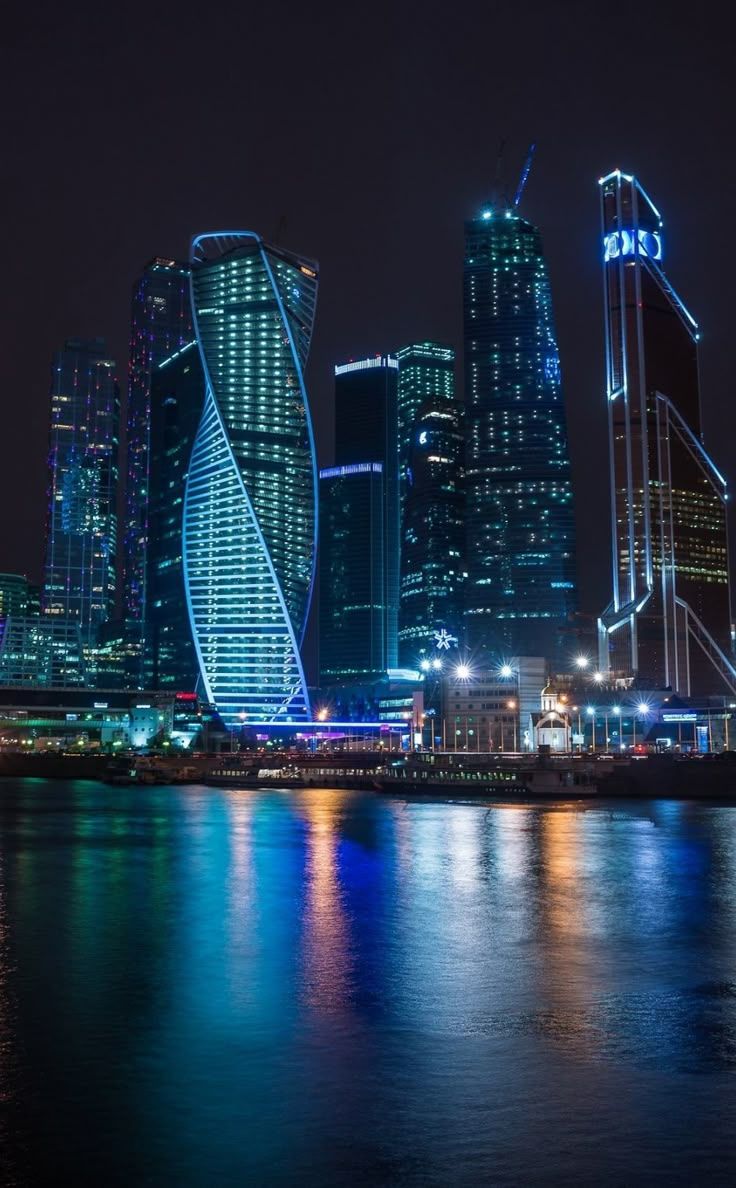 736x1188 Buildings, city, night, Moscow, 950x1534 wallpaper
