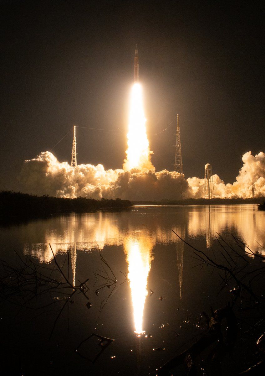 847x1200 On this day in NASA successfully launched the SLS rocket for the first time, on the uncrewed Artemis I test flight of its new Moon rocket and Orion spacecraft