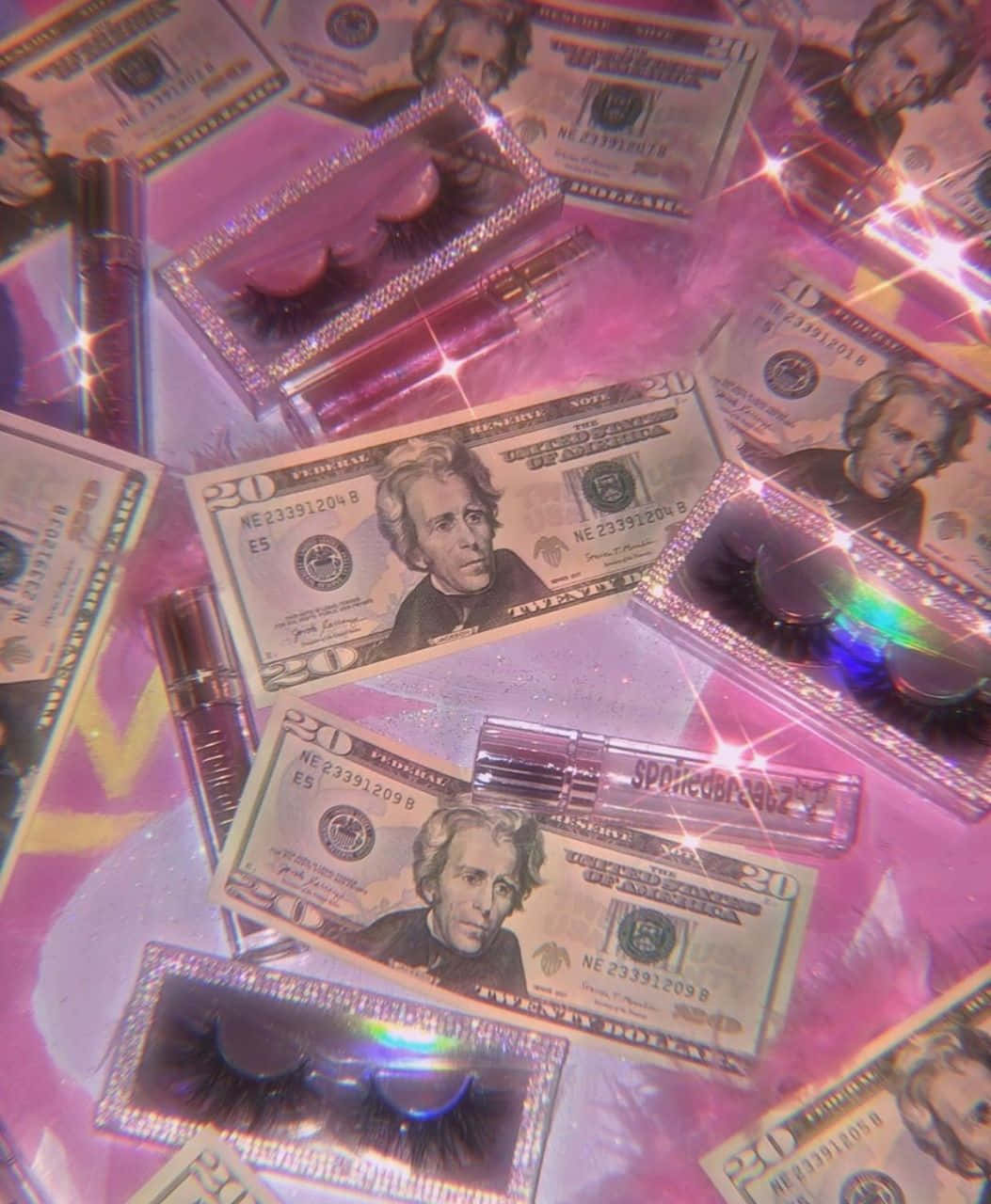 1053x1280 Download Glamorous Moneyand Makeup Aesthetic Wallpaper