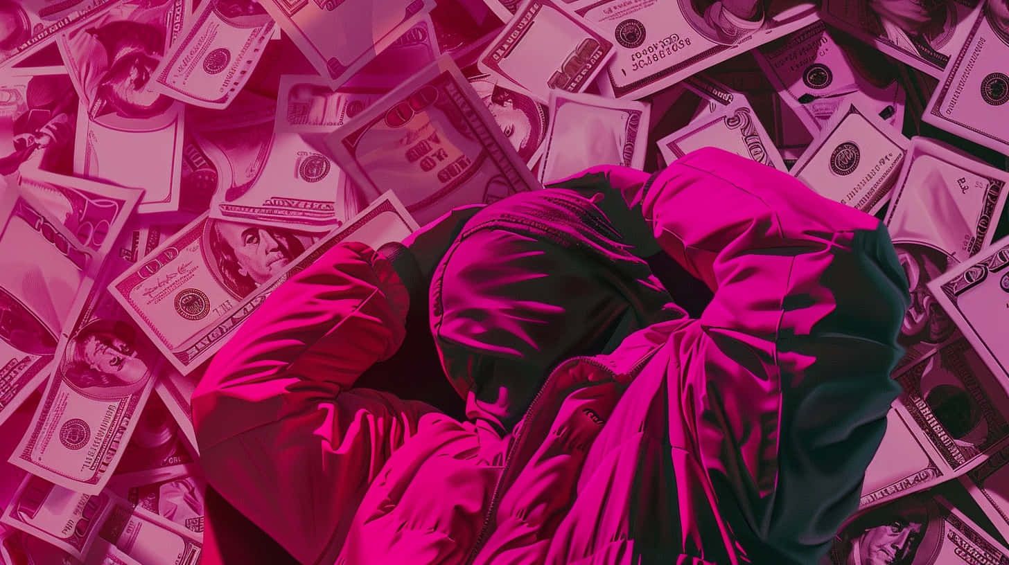 1456x816 Download Baddie Money Aesthetic Pink Hues Wallpaper