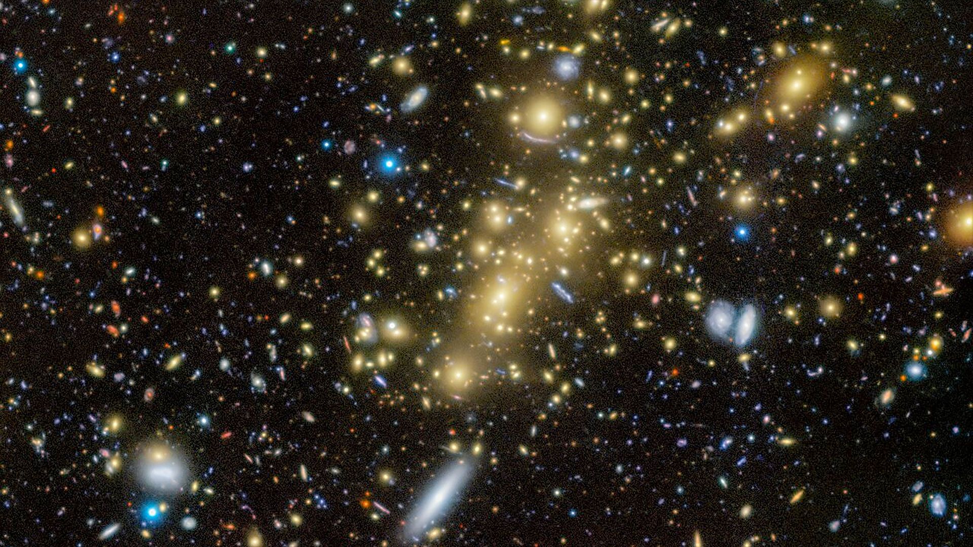 1920x1080 Gaze at a cluster of glowing galaxies photo of the day for May 2025