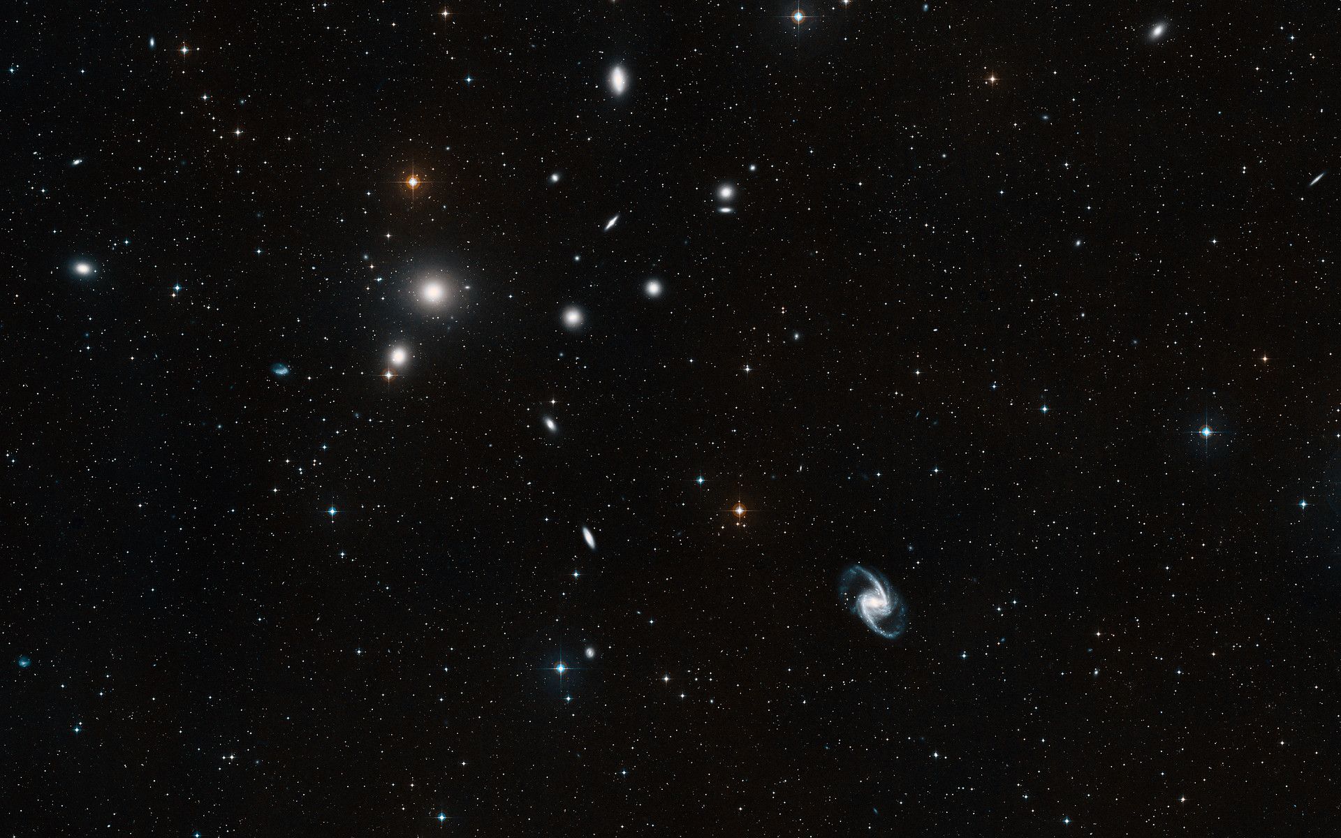 1920x1200 Wide Field View Of The Fornax Galaxy Cluster