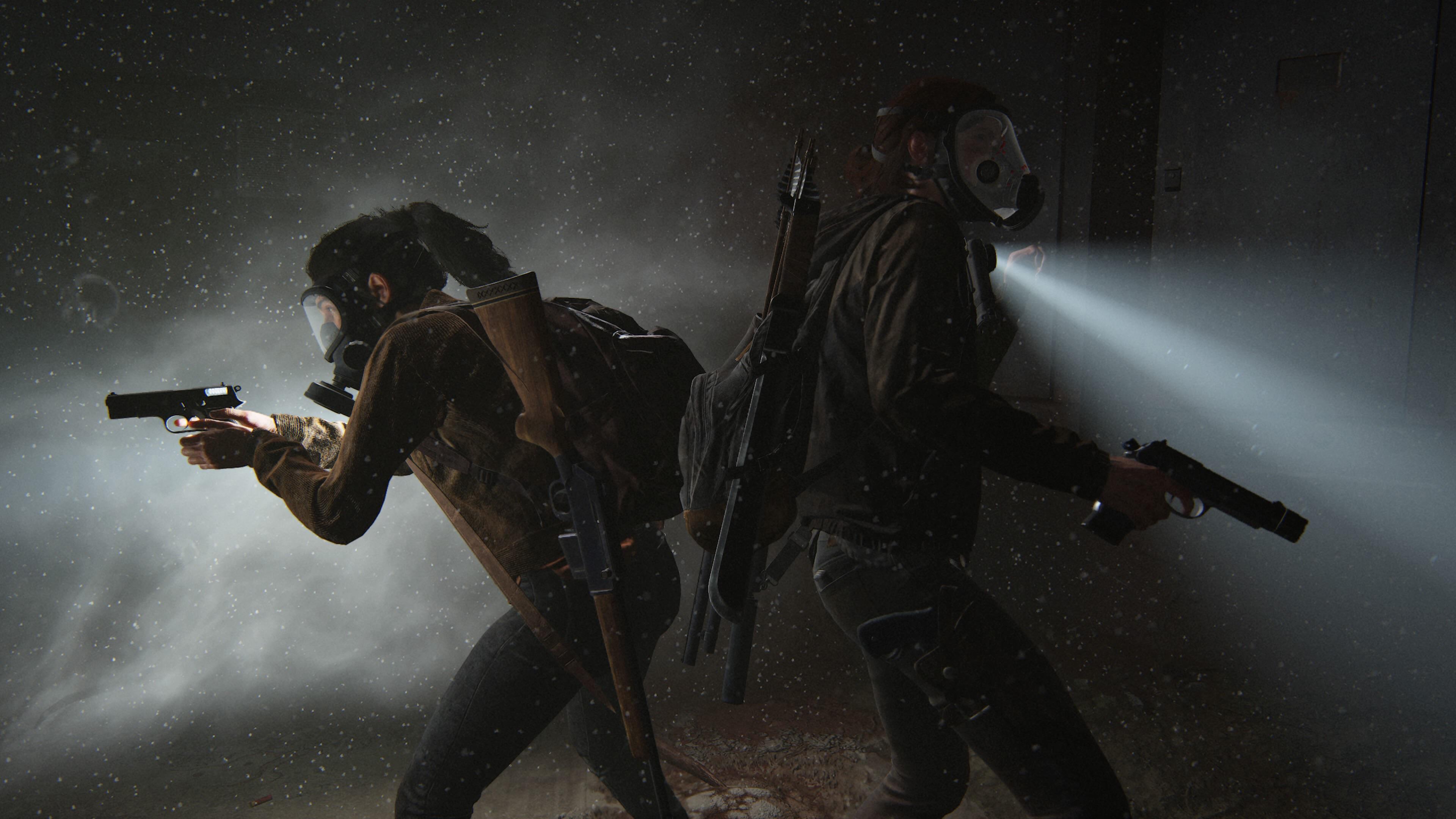3840x2160 Ellie and Dina fighting infected back to back