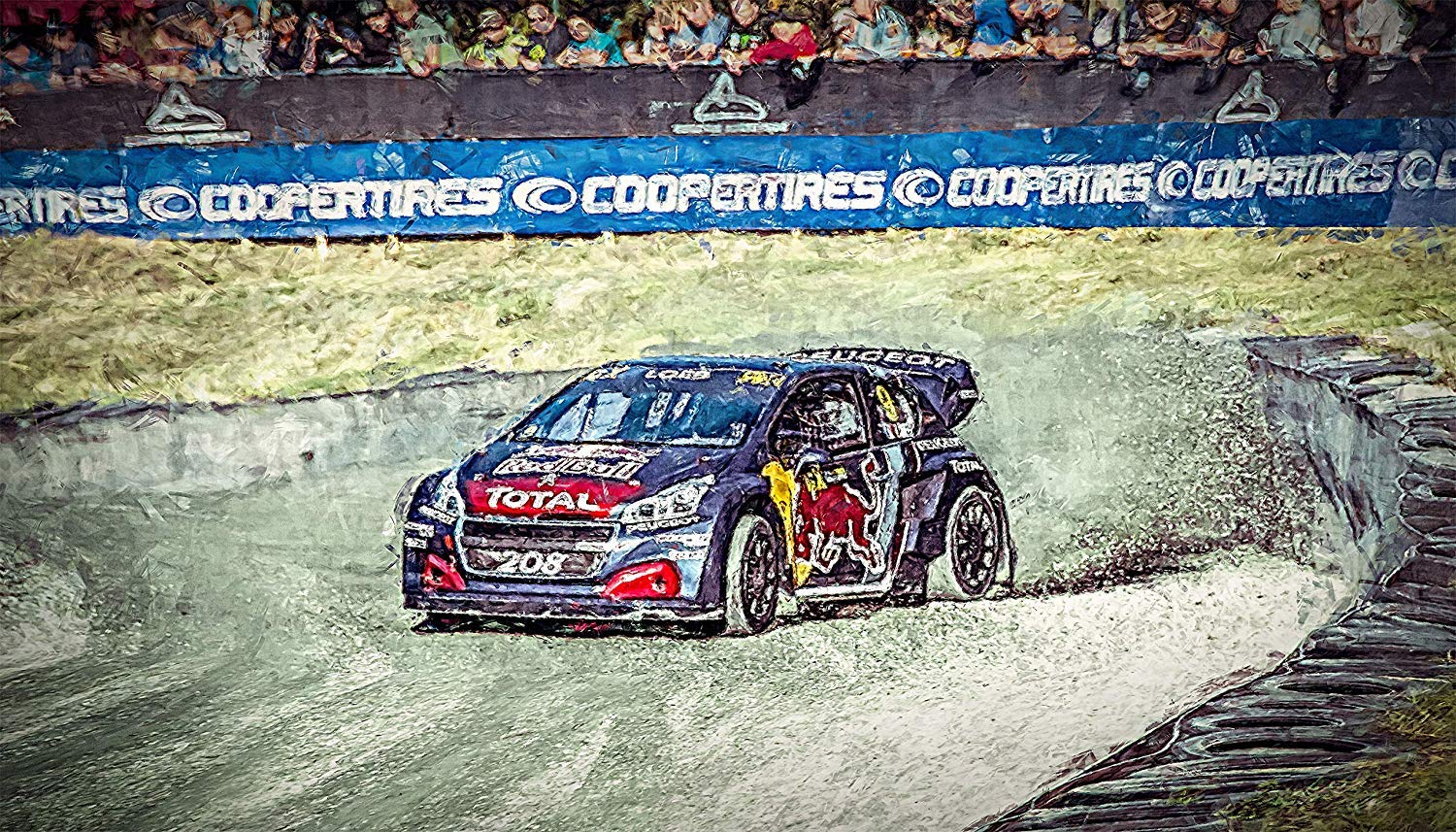 1500x857 Art Print Picture Peugeot 208 Rally Cross Sebastian Loeb Canvas Poster Wallpaper Mousepad Sticker Plate Sign : Amazon.de: Computer & Accessories