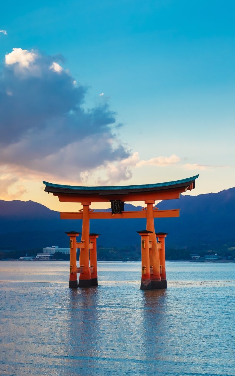 800x1280 Phone wallpaper: Japan, Religious, Itsukushima Gate, Torii 1360359