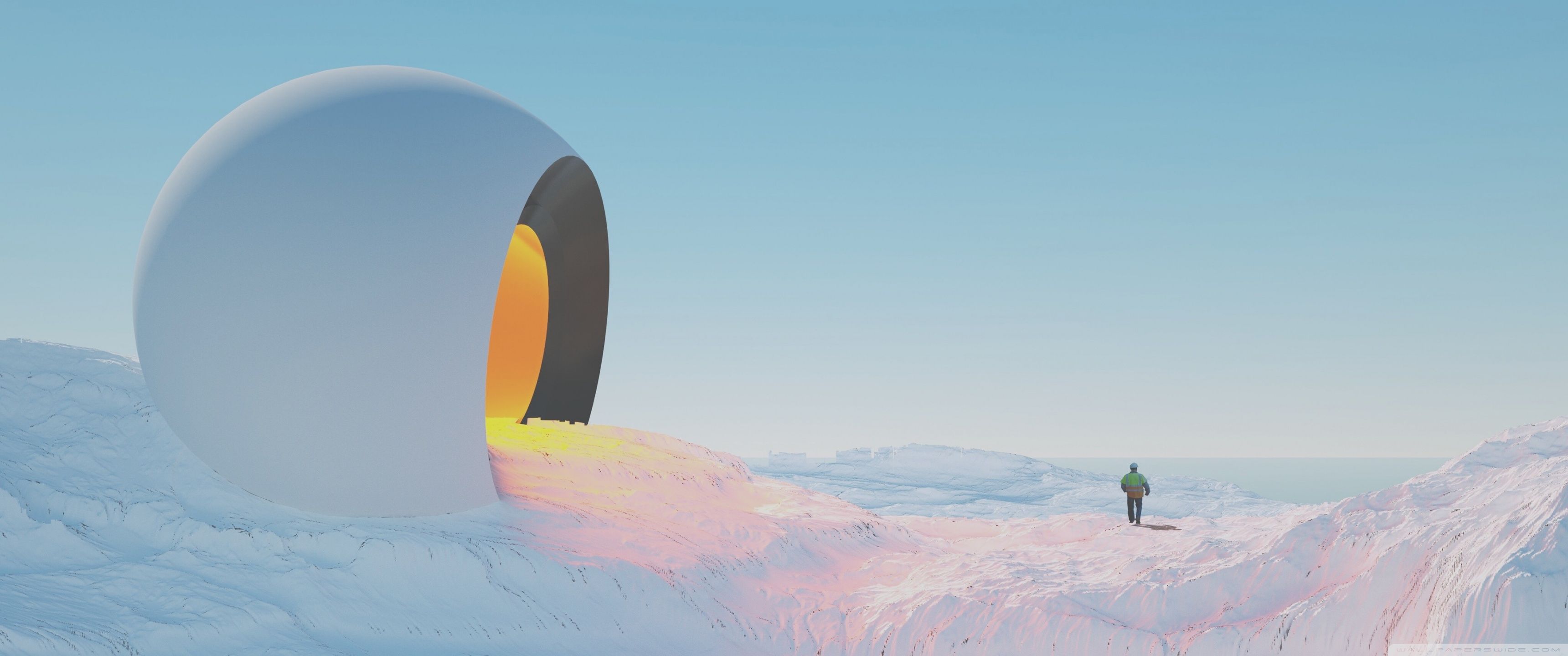 3440x1440 Frozen Landscape, Sci Fi Art 4K UHD Wallpaper For UltraHD Desktop And TV : Widescreen And UltraWide Display : Dual Monitor : Smartphone And Tablet Devices
