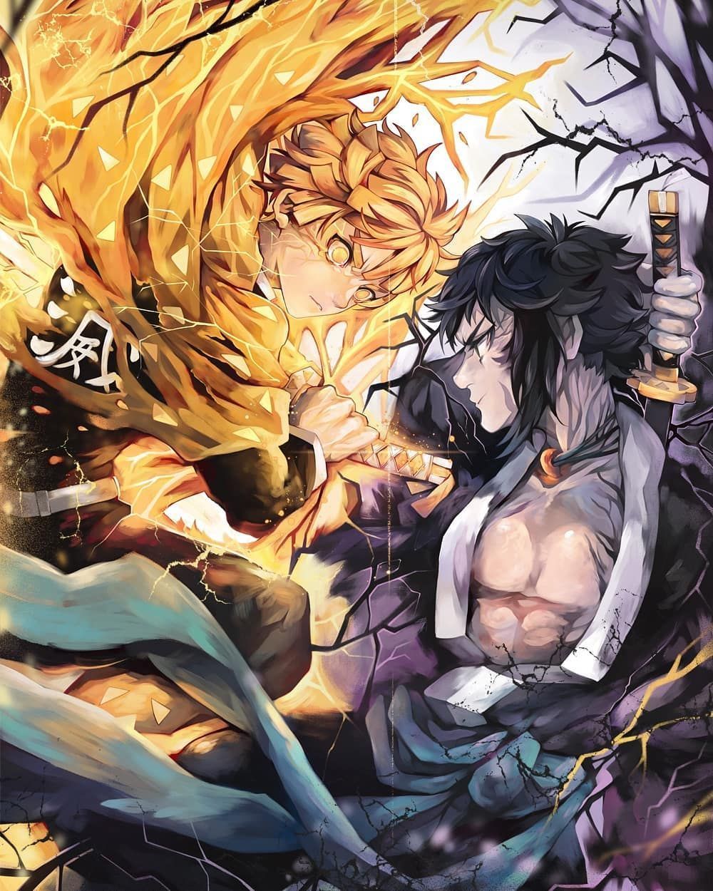 1000x1250 Zenitsu X Kaigaku Wallpaper