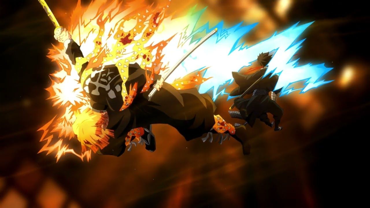 1280x720 Demon Slayer : Zenitsu 7th Form God Of Fire And Thunder 4k Anime