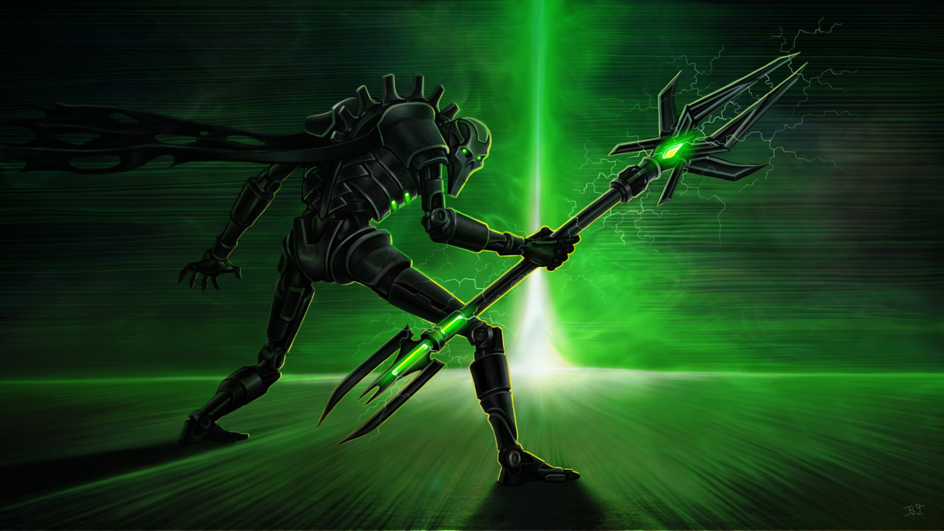 1920x1080 Wallpaper energy, warhammer 40k, Necrons, necrons, Lord nekron, necron lord for mobile and desktop, section фантастика, resolution 1920x1080