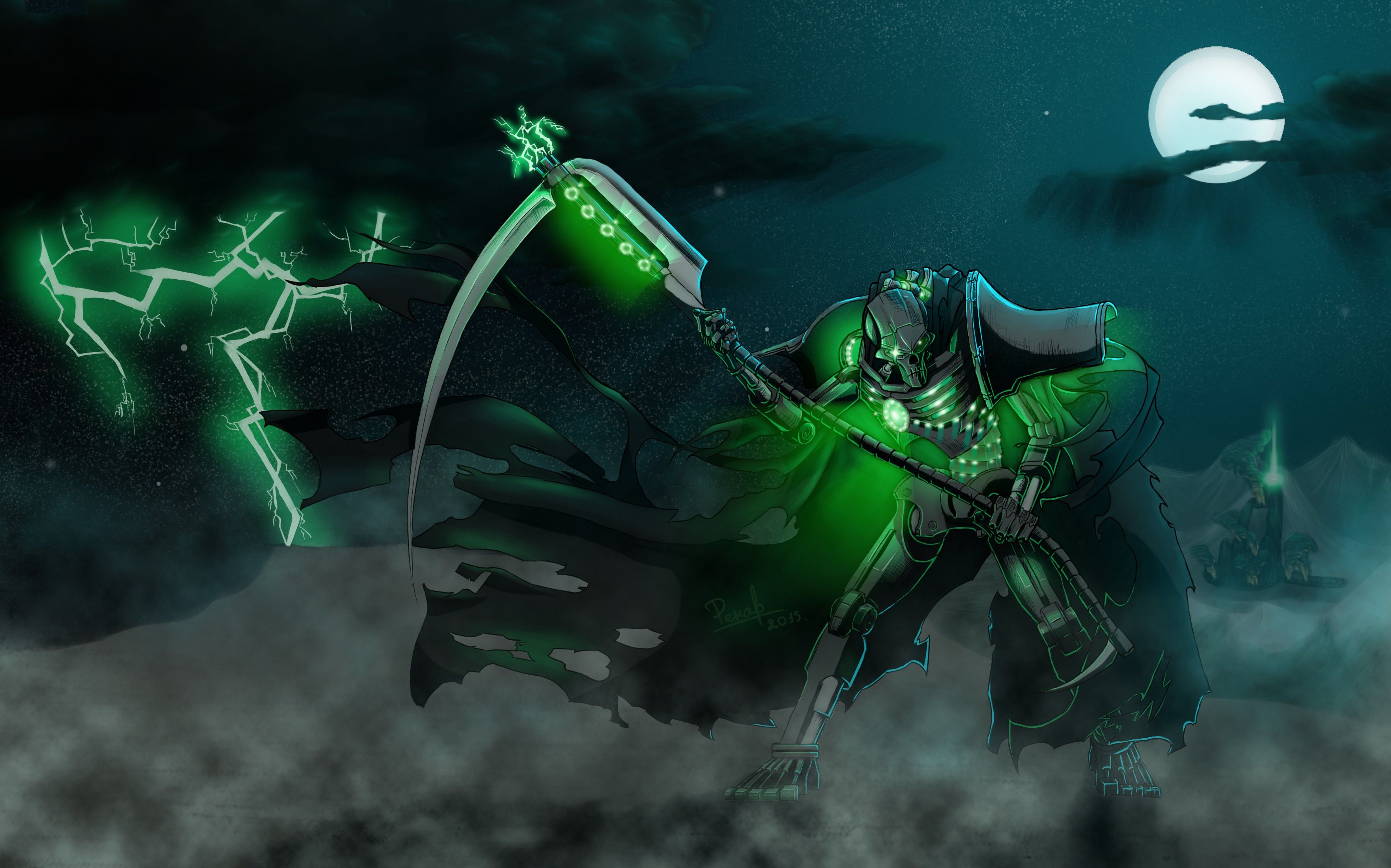 3600x2248 anime, Green, Robot, Necrons, Warhammer 000 Wallpaper HD / Desktop and Mobile Background