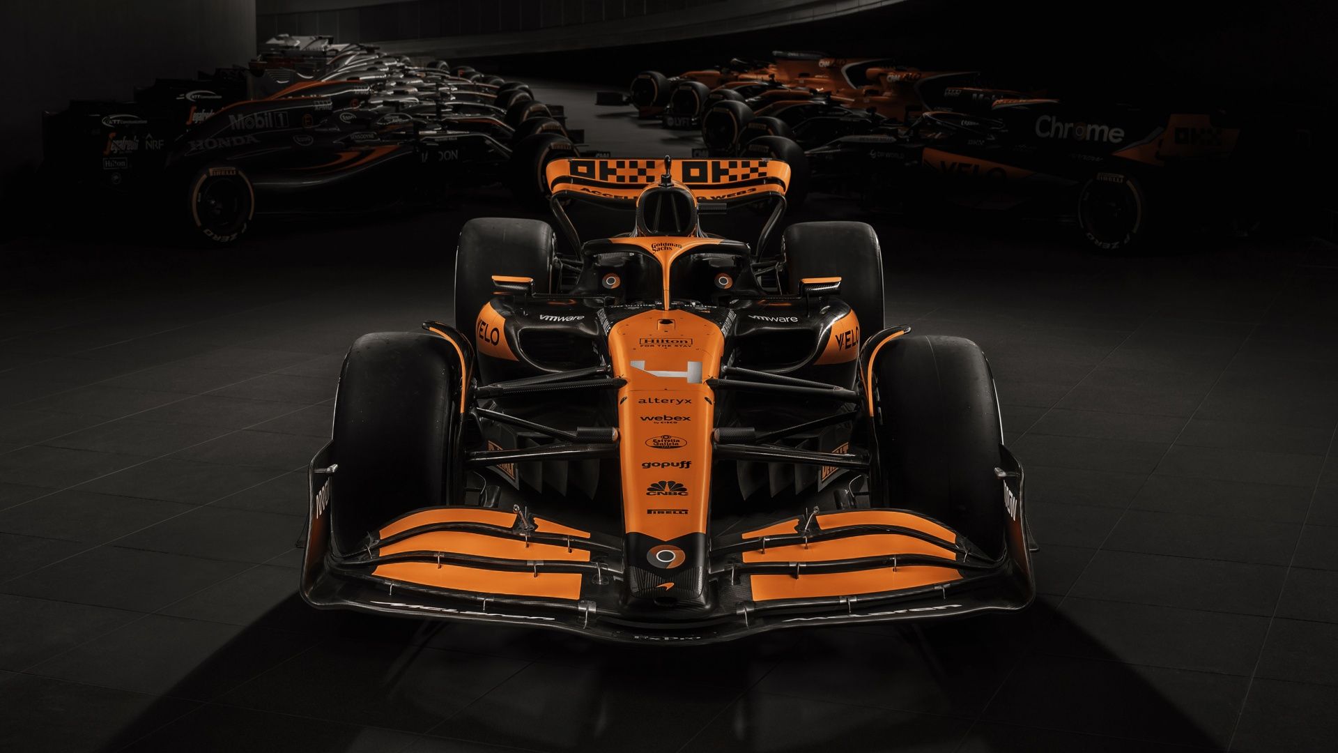 1920x1080 McLaren MCL38 Wallpaper 4K, F1 Cars, Dark background, 2024