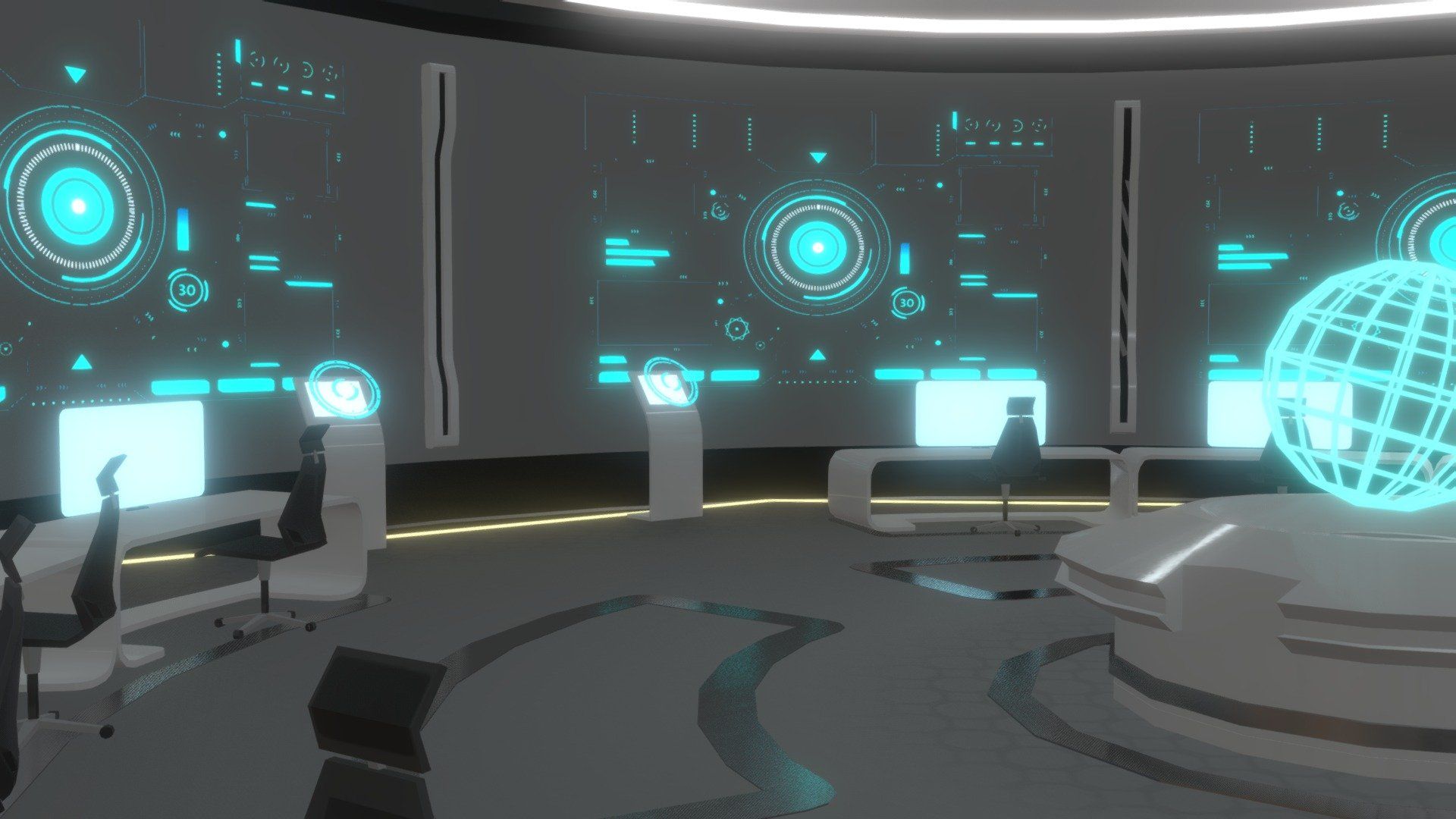 1920x1080 Sci Fi Computer Lab Model By Craylix [bfece83]