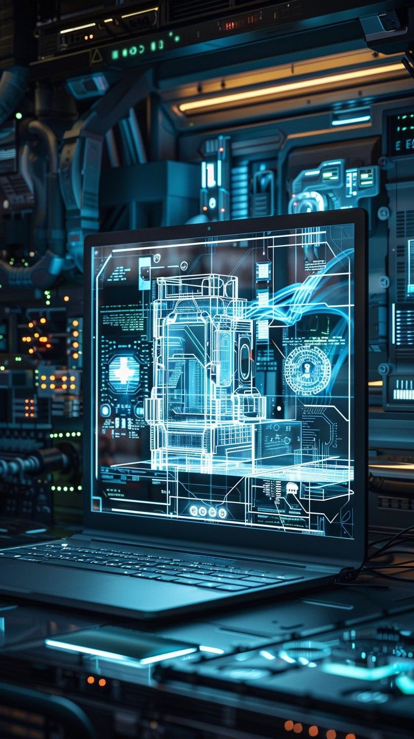 816x1456 Free Futuristic Computer Lab Image, Future, Hologram