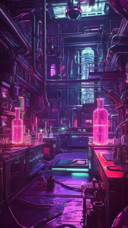 415x740 Futuristic science reserch lab background Image