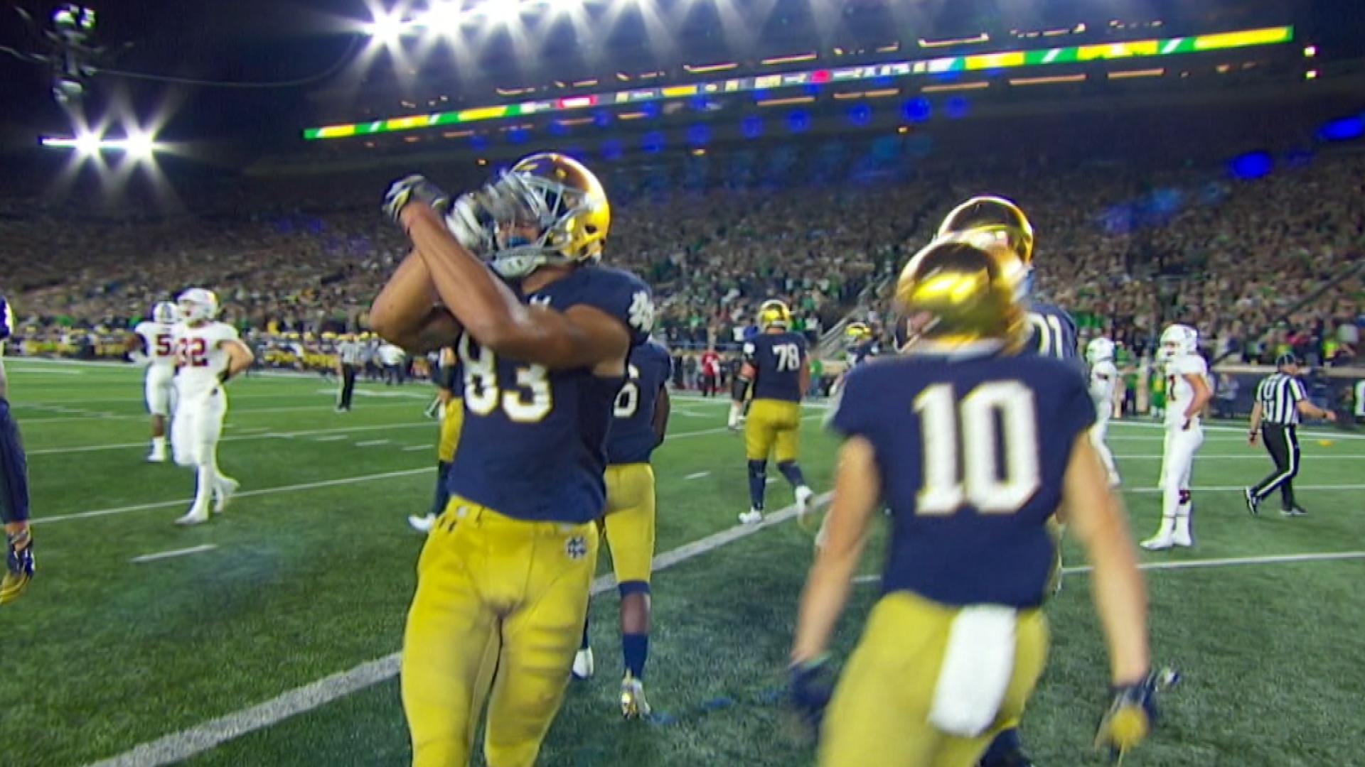 1920x1080 Notre Dame's Chase Claypool Gives Irish 21 14 Lead