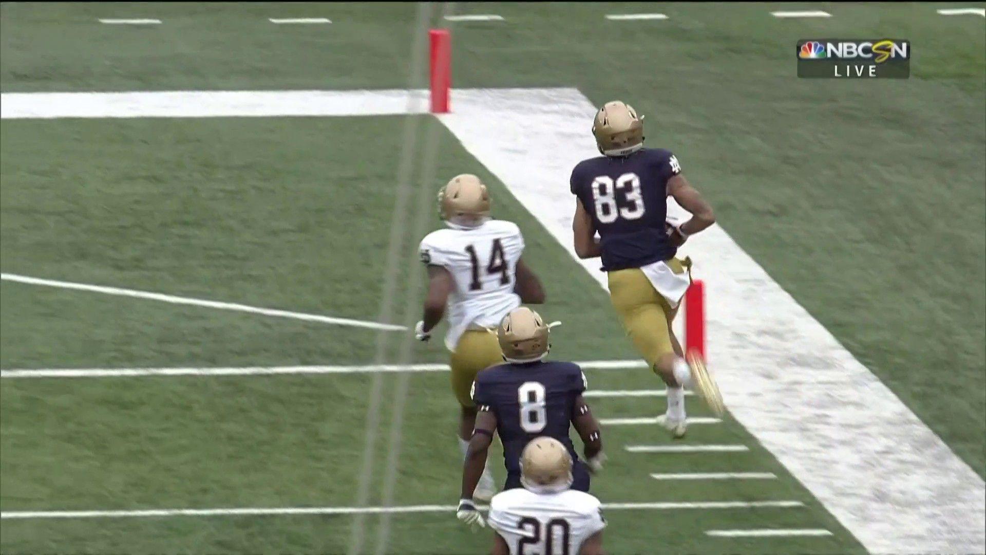 1920x1080 Notre Dame's Ian Book Hits Chase Claypool For 85 Yard Touchdown