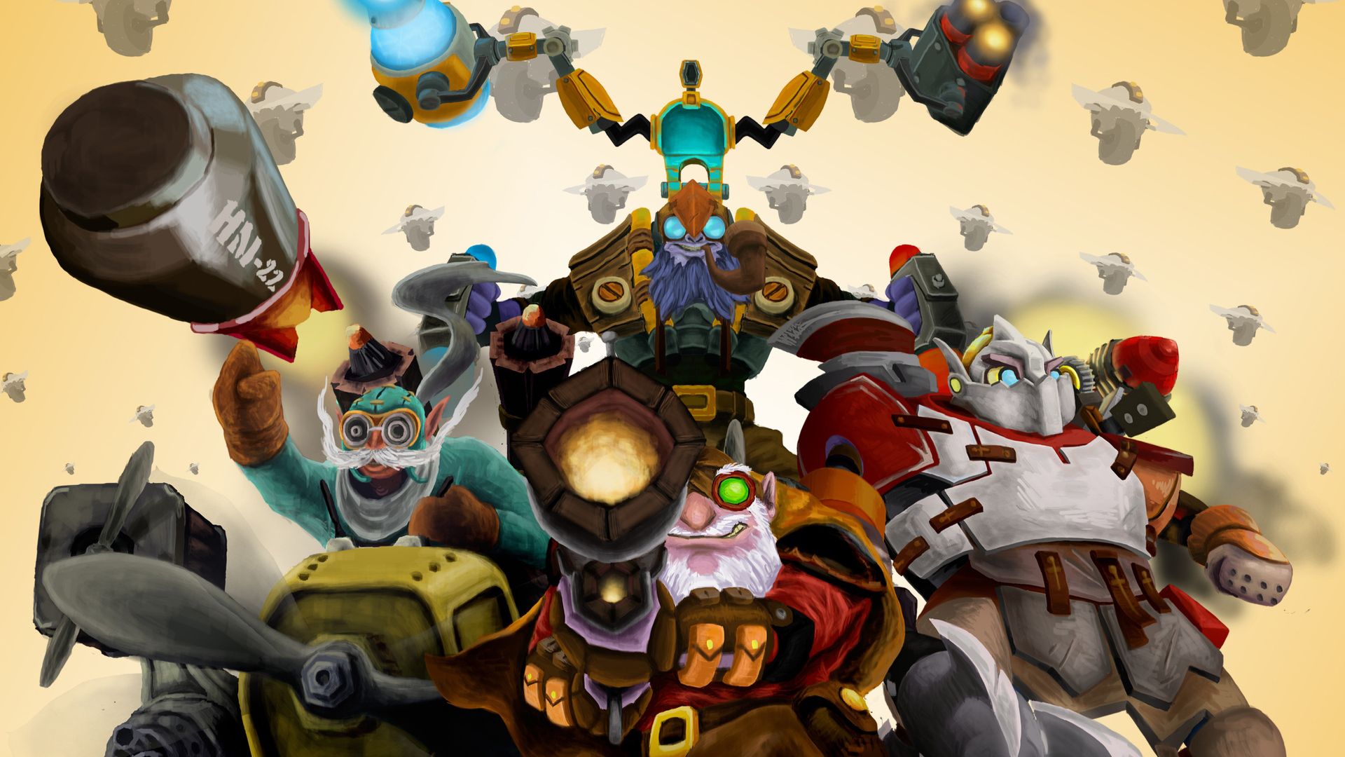 1920x1080 Wallpaper hero, team, sniper, dota Clockwerk, Tinker for mobile and desktop, section игры, resolution 1920x1080