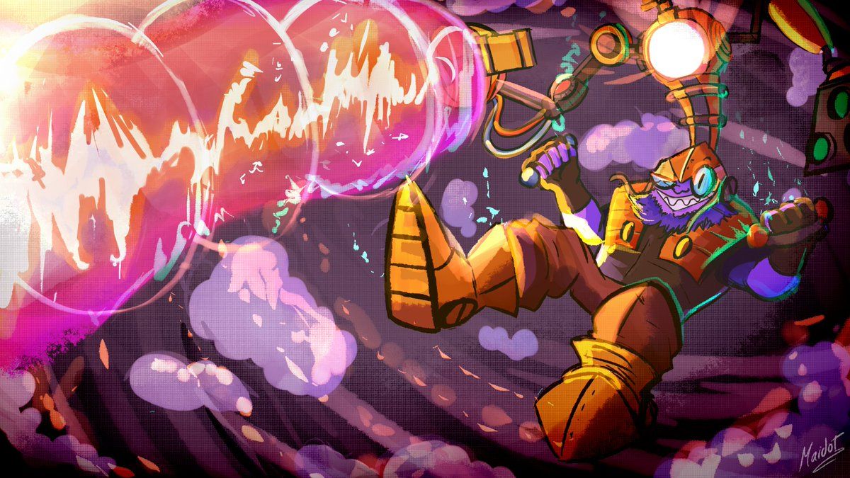 1200x675 Art trade con OWO #dota2 Un tinker voló sobre mí con su rasho laser ;v