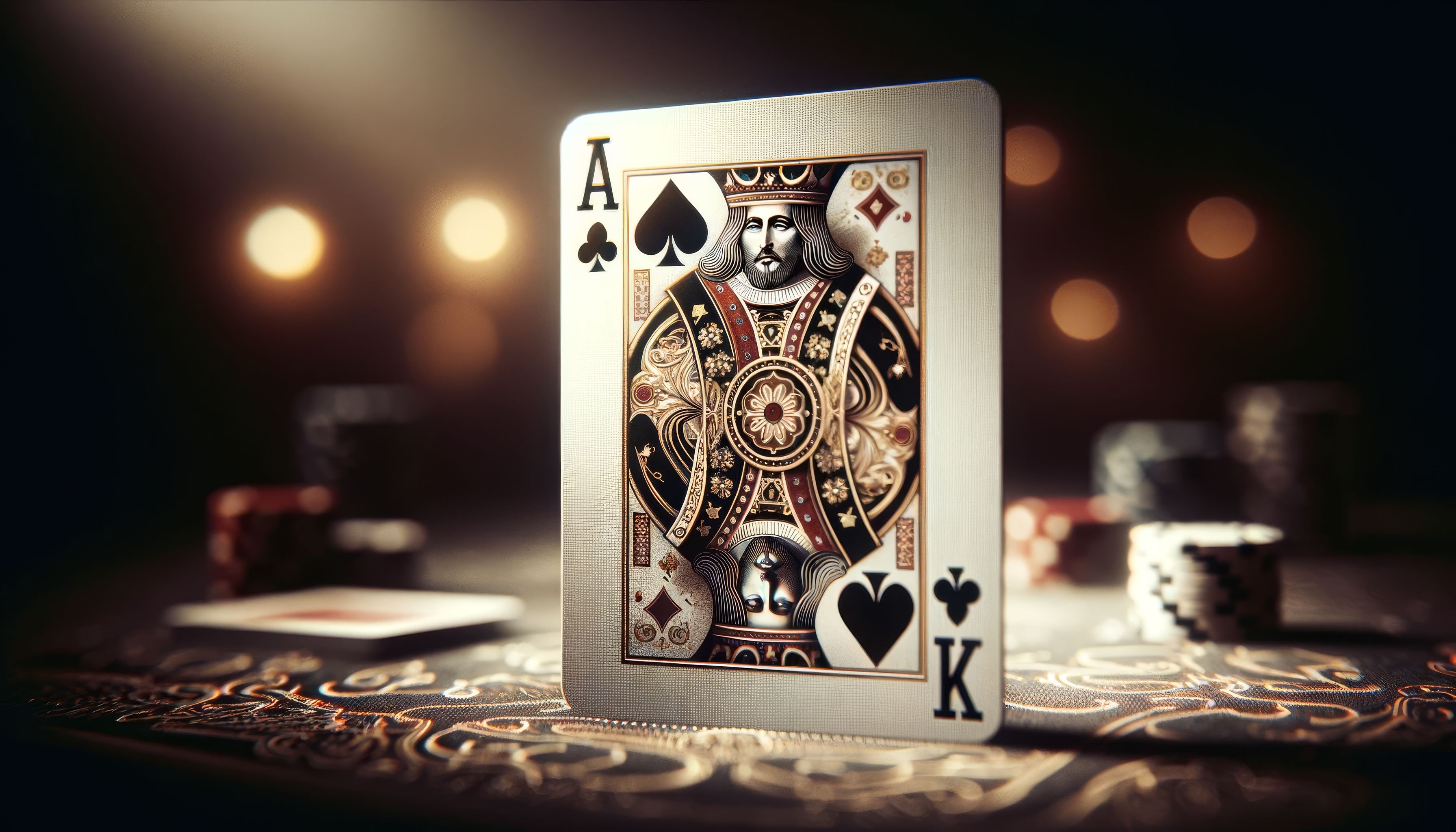 3584x2048 King of Spades Poker Card HD Wallpaper