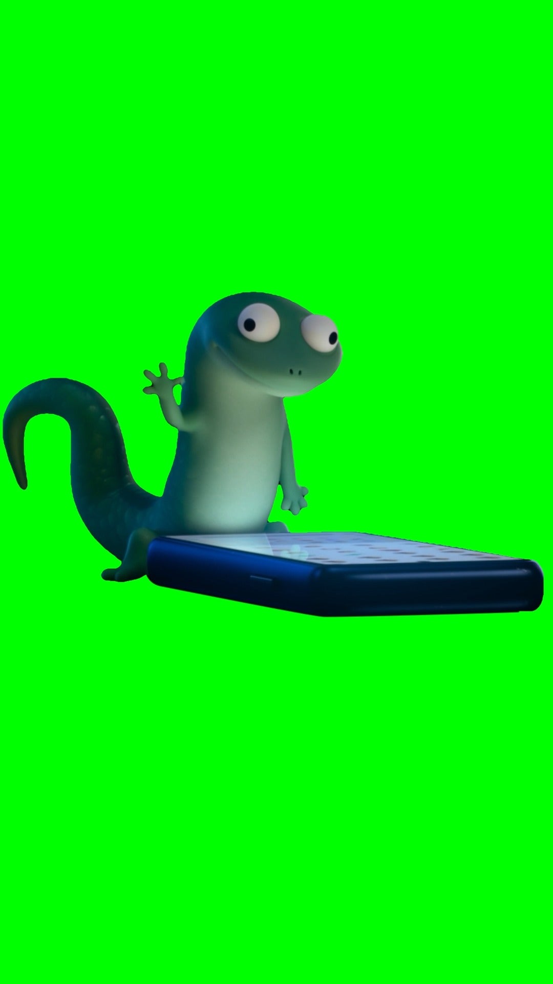 1080x1920 Tom the Lizard Tapping the Phone meme (Green Screen)
