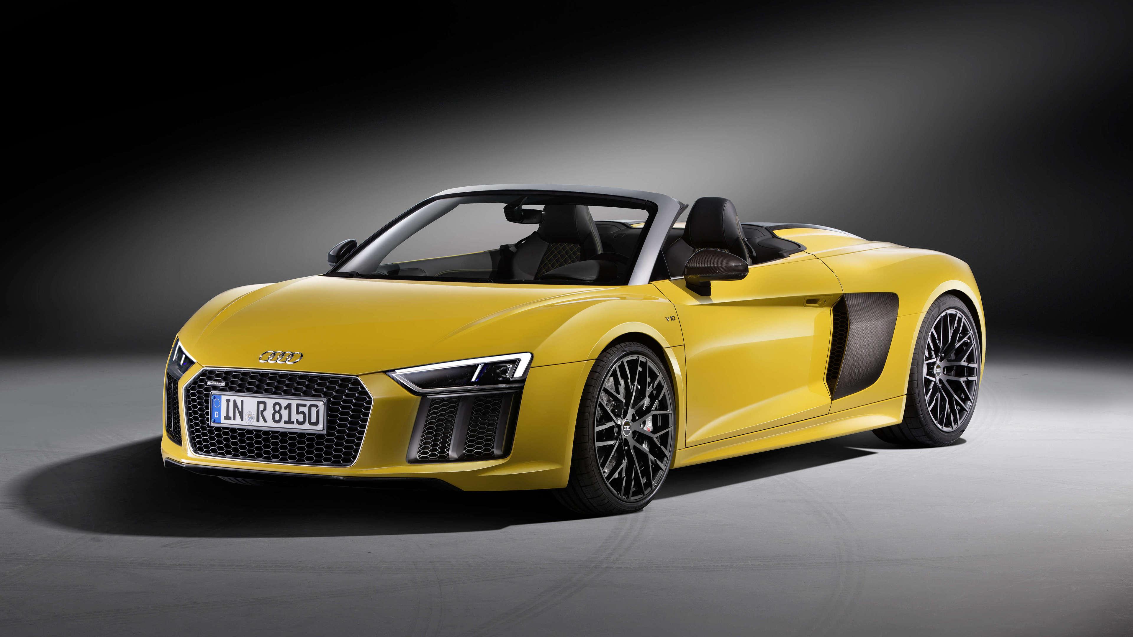 3840x2160 Wallpaper 4k Yellow Audi R8 V10 Plus 2018 cars wallpaper, 4k