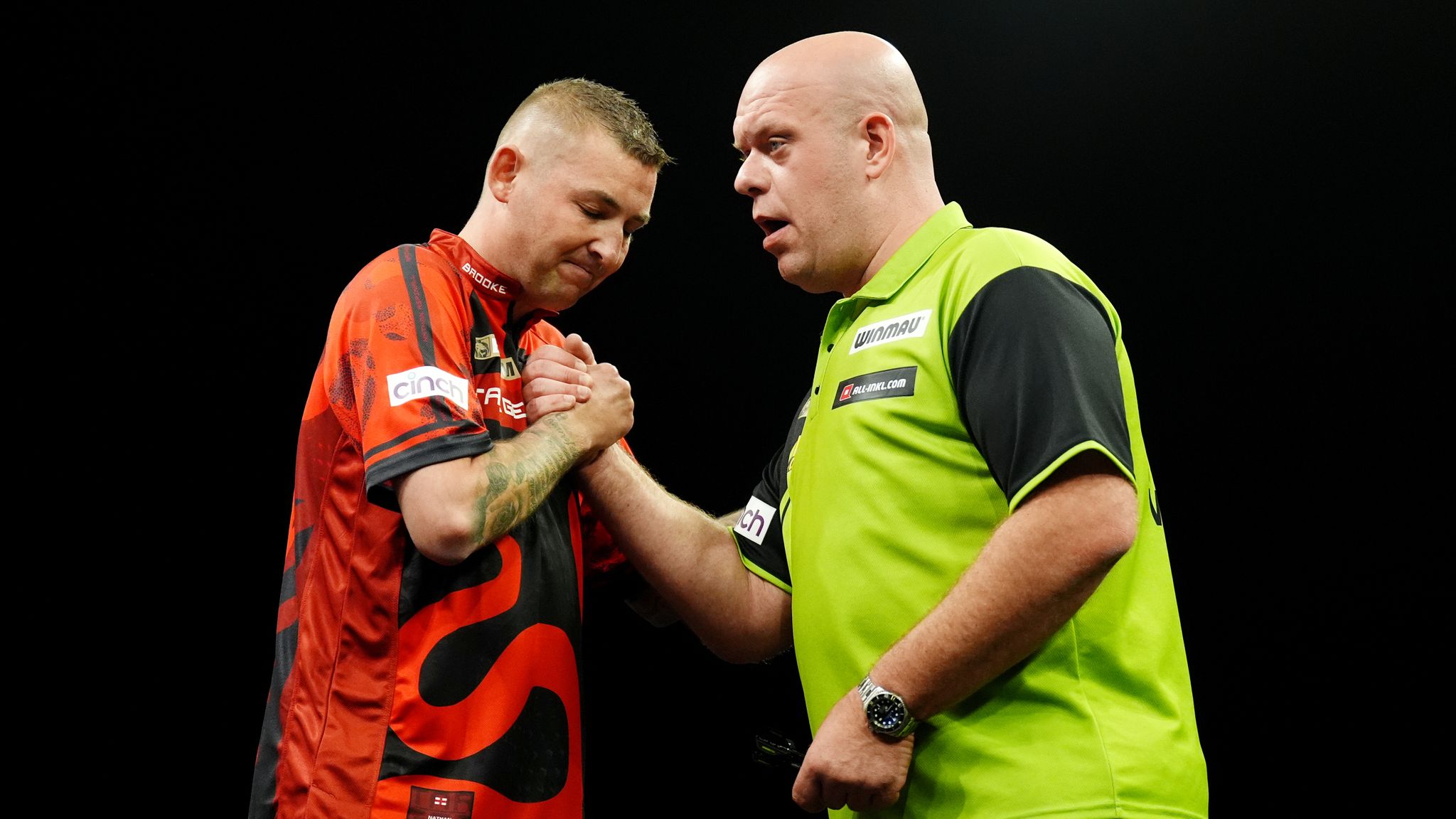 2048x1152 Premier League Darts: Michael van Gerwen and Nathan Aspinall set for key Sheffield clash in race to make playoffs