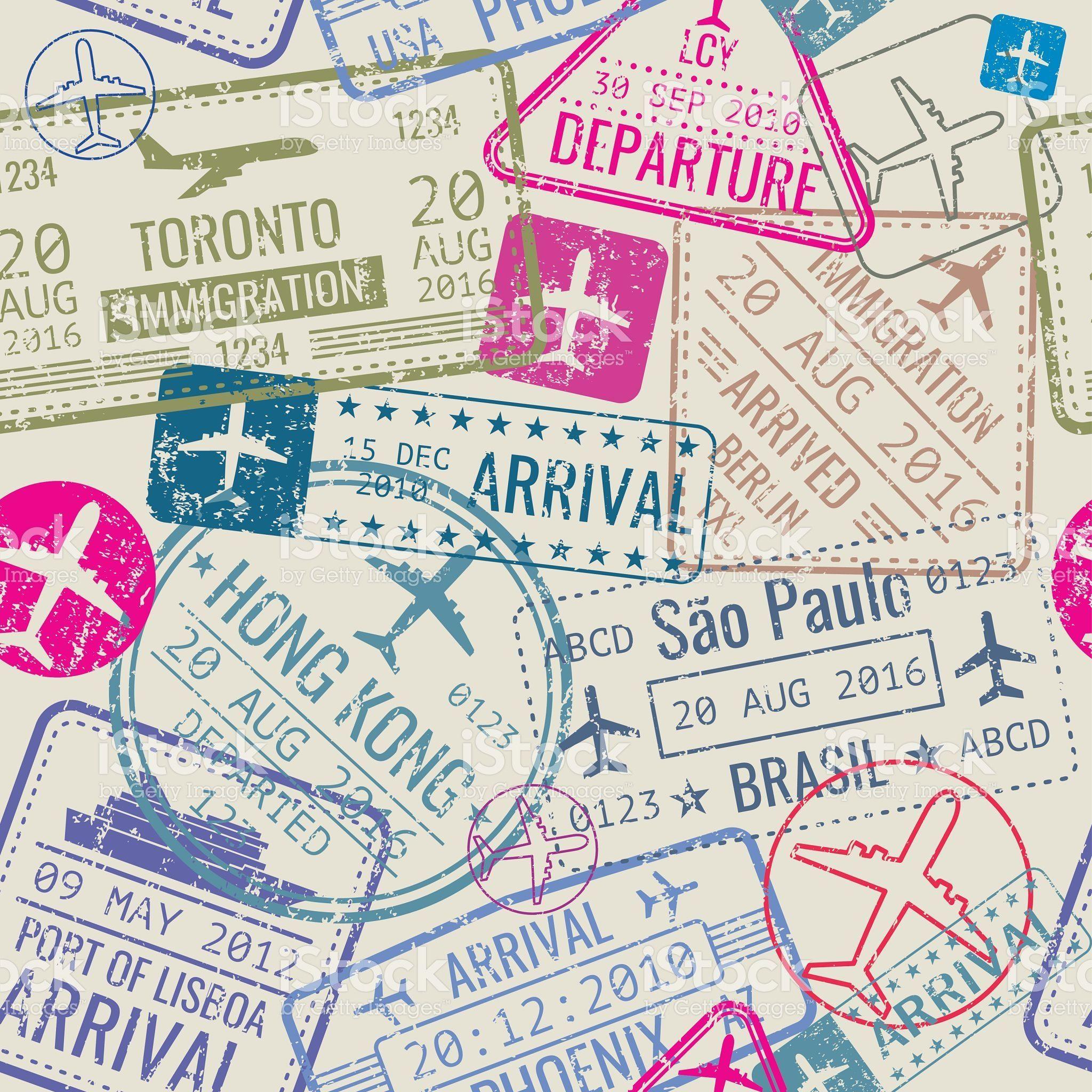 travel stamp wallpaper