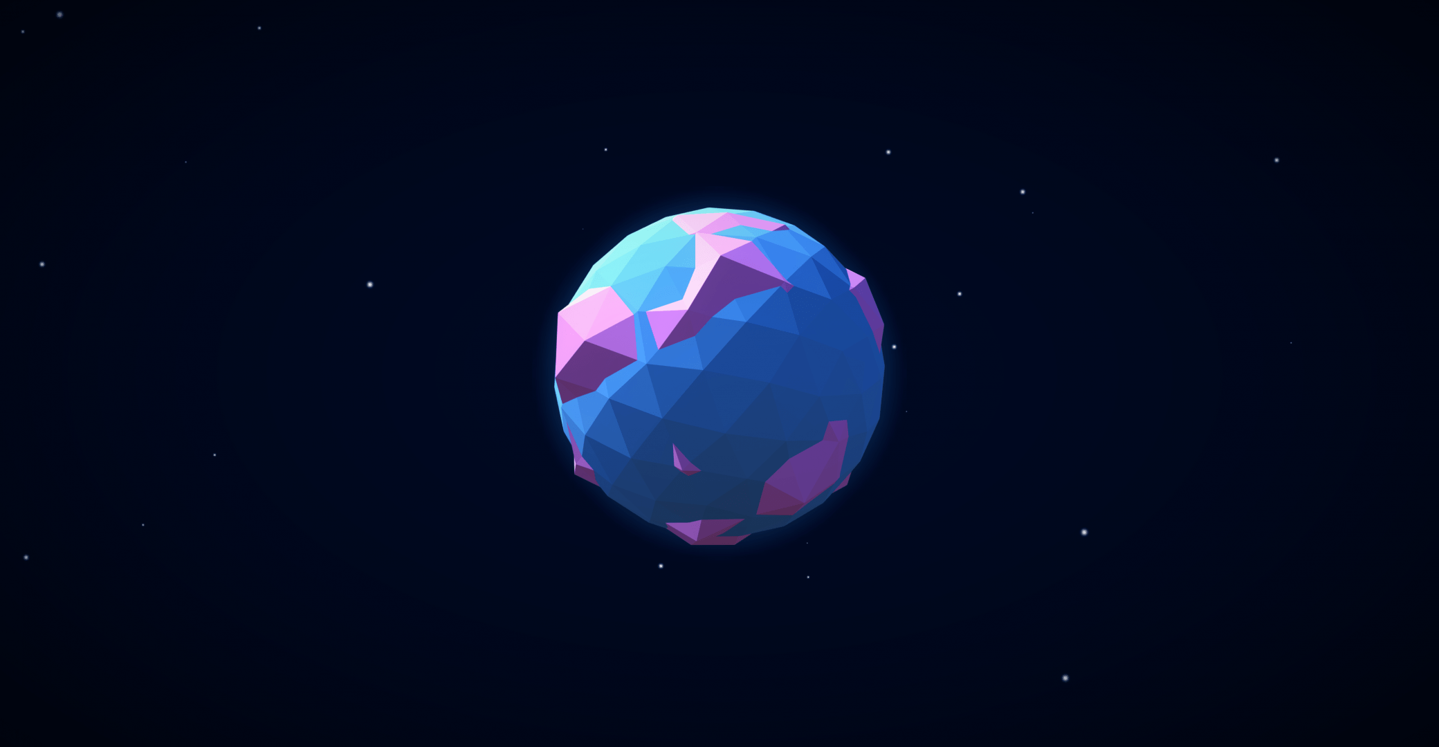 2080x1080 Download 2080x1080 Planet, Low Poly, Galaxy, Stars, 3D Wallpaper