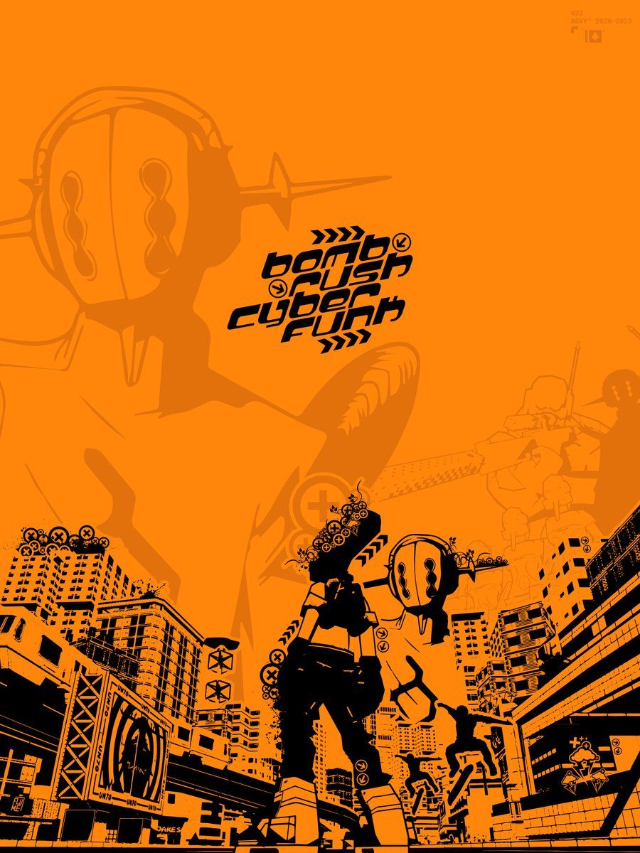 900x1200 bomb rush cyberfunk poster design
