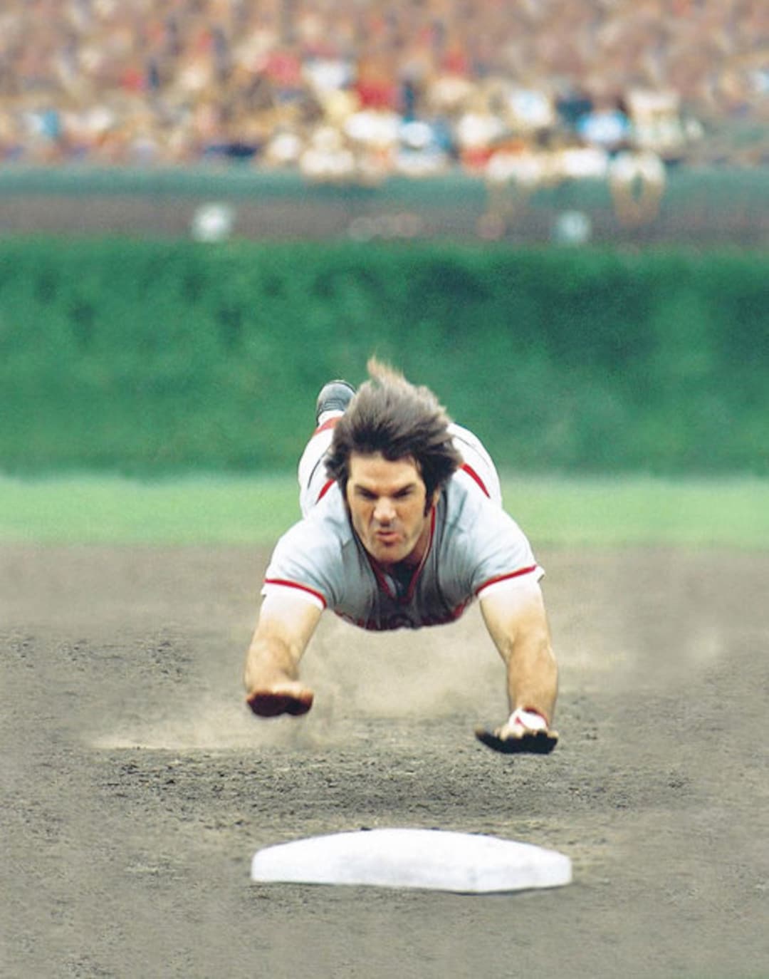 1080x1374 Pete Rose Sliding, Cincinnati Reds Baseball Photo Print