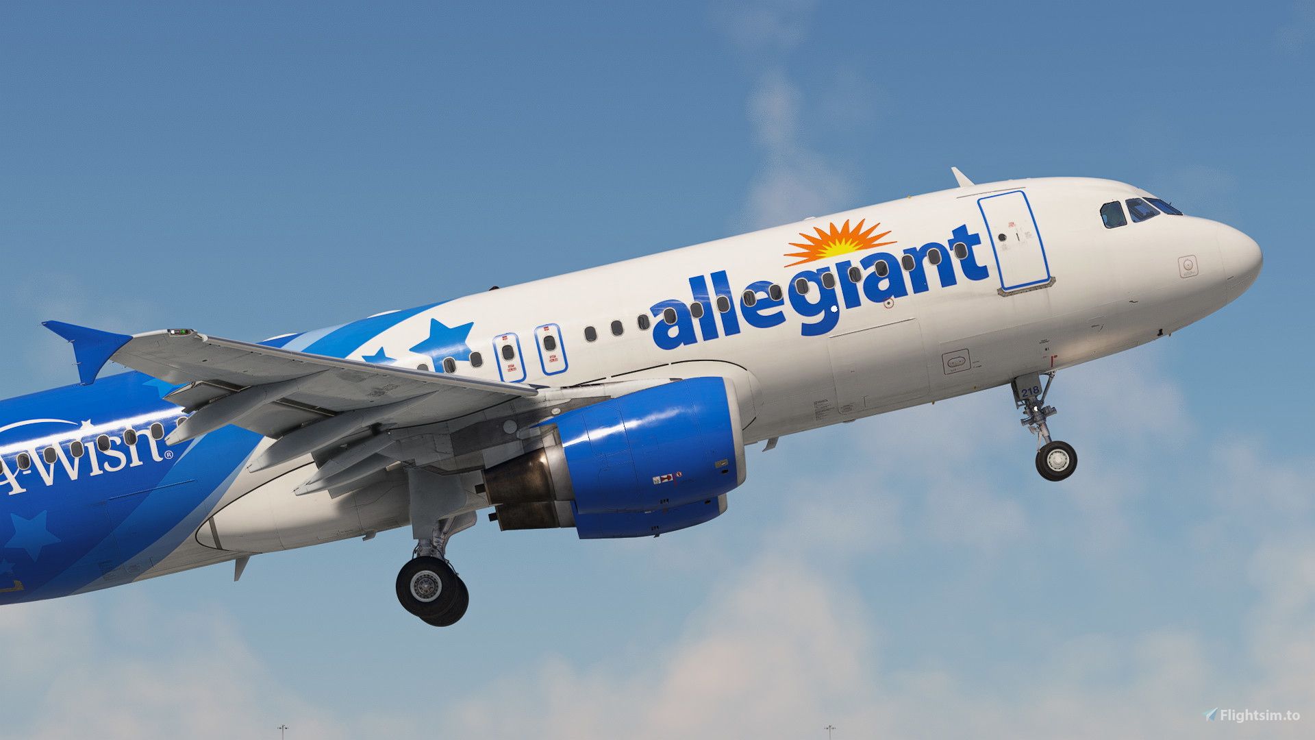 1920x1080 Allegiant Air 'Make A Wish'. N218NV. W Cabin. Fenix A320 V2 (8K + 4K) Liveries For MSFS