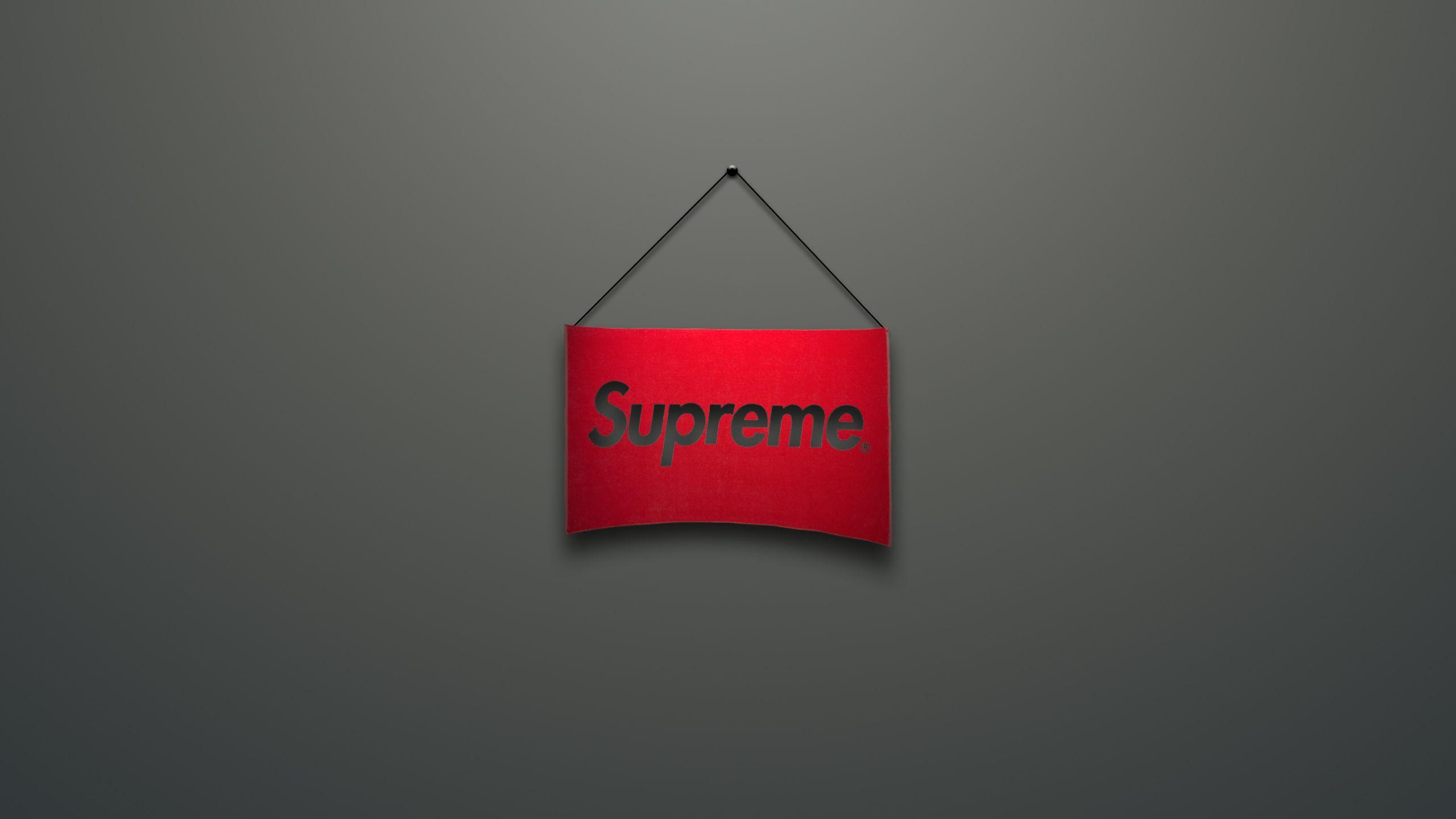 2560x1440 supreme, logo, red 1440P Resolution Wallpaper, HD Brands