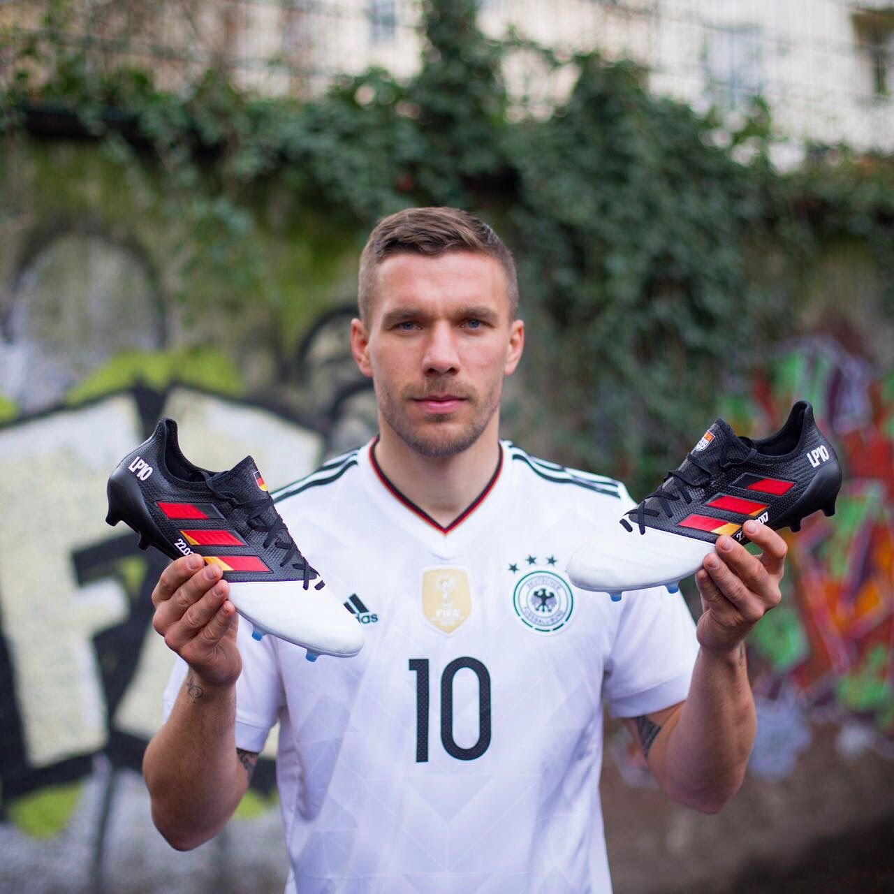 1280x1280 Picture: Lukas Podolski Receives Custom Adidas Ace Boots For Last Ever Germany Match