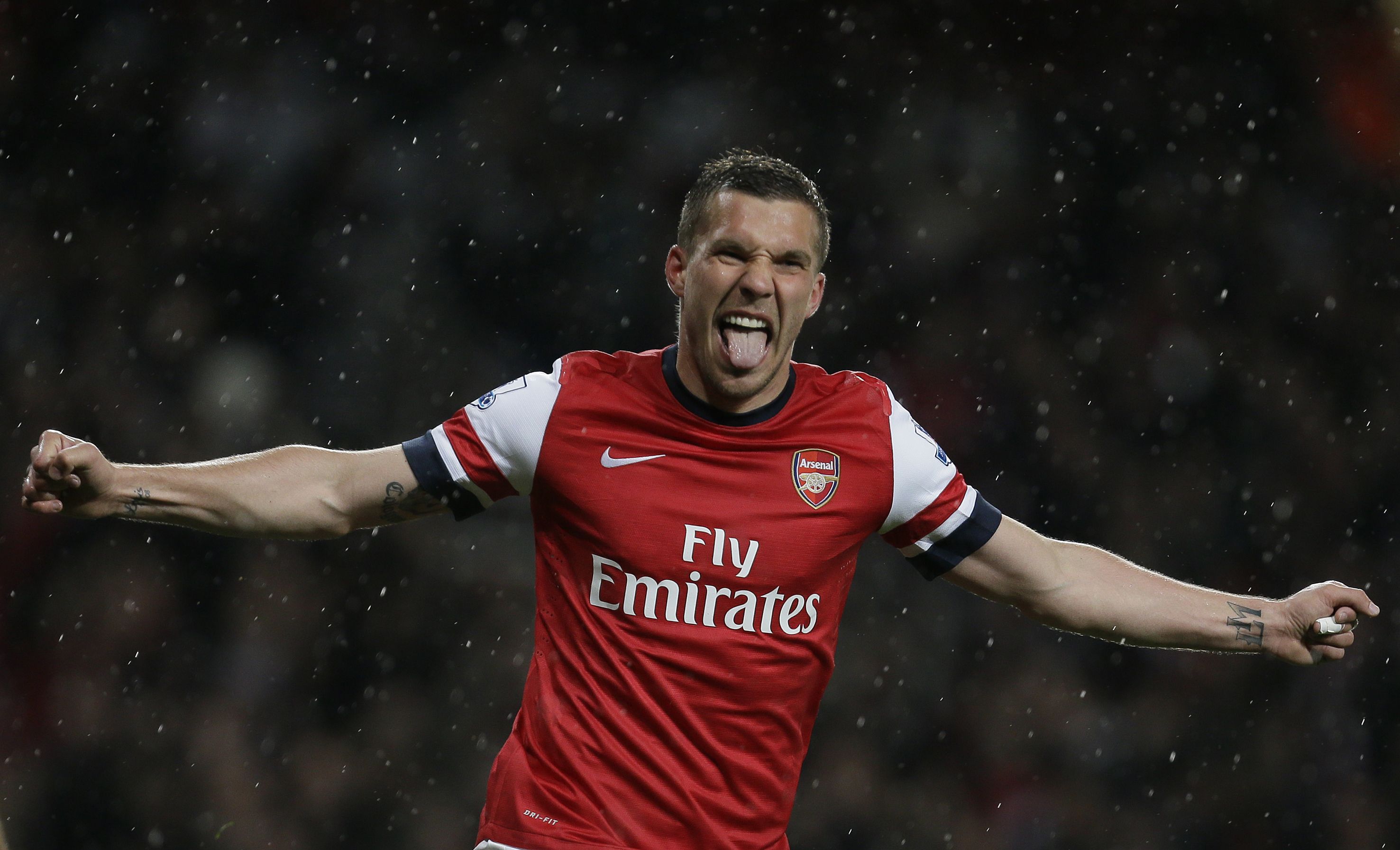 2953x1793 Wallpaper football, London, Arsenal, goal, football, Arsenal, Lukas Podolski, German Striker for mobile and desktop, section спорт, resolution 2953x1793