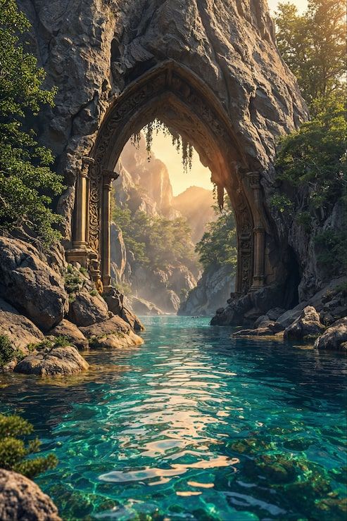 493x740 Fantasy stone bridge Image