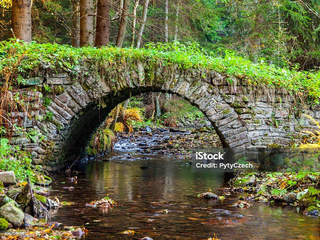 1024x768 Small Old Stone Bridge In A Forest Image Now - Ancient, Arch