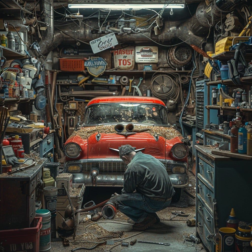 1024x1024 Free Mechanic at Work Image, Mechanic, Vintage