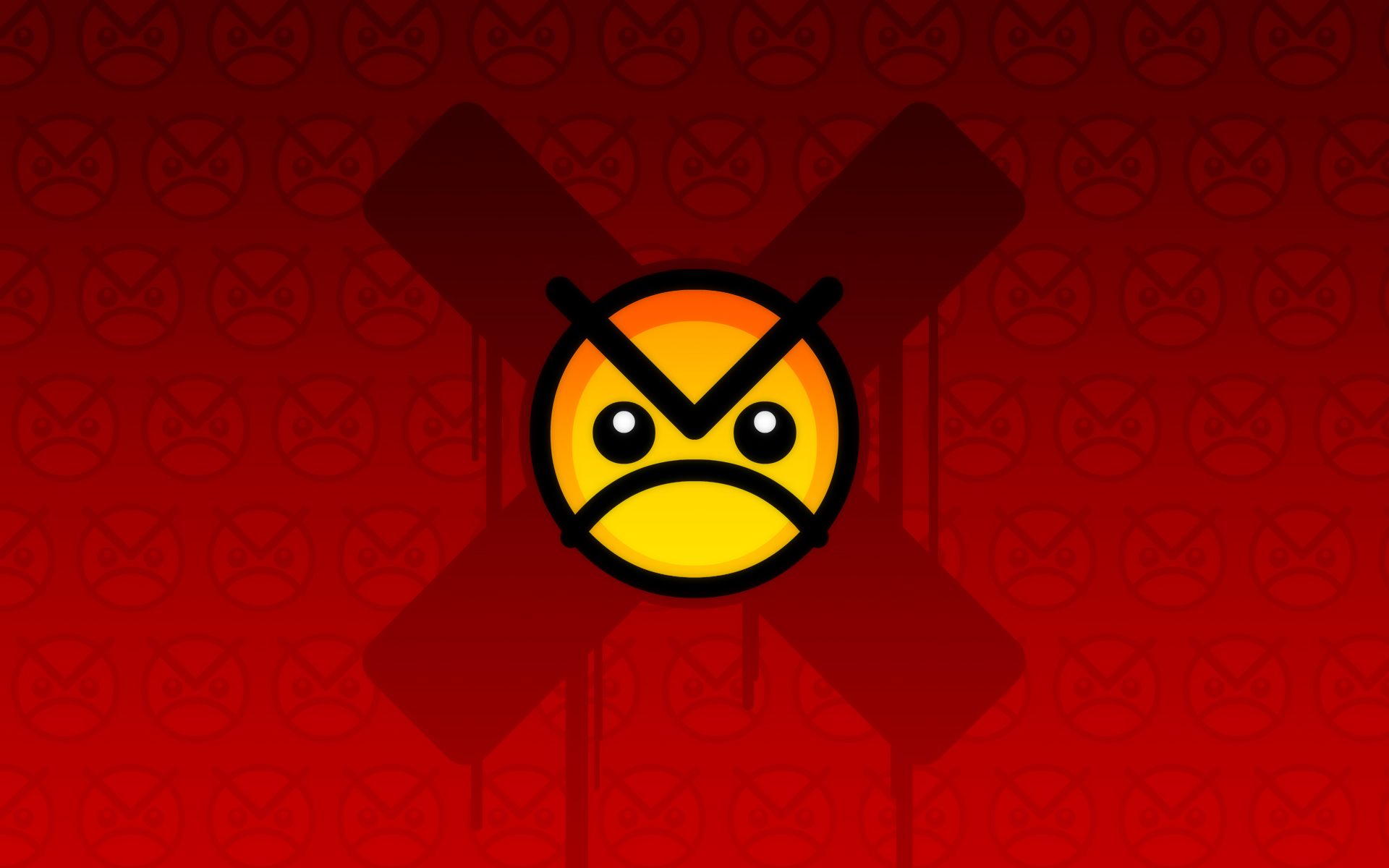 1920x1200 Funny Smiley HD Wallpaper: Bold Emotions in Vibrant Redx1200