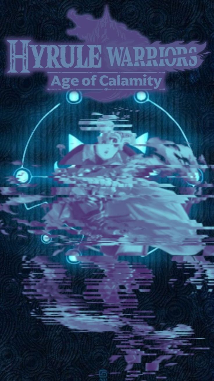 736x1309 Blue Sheikah Background Glitchy Impa Hyrule Warriors Age of Calamity Wallpaper made
