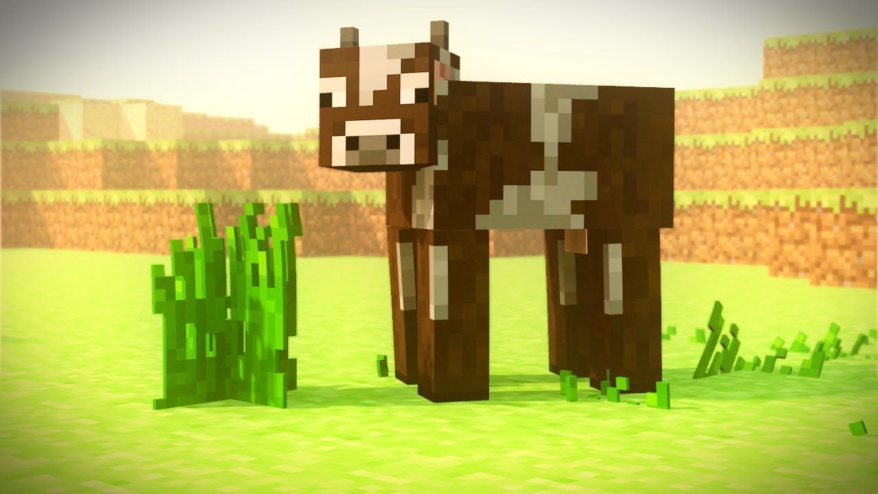 1280x720 Minecraft Cow Wallpaper
